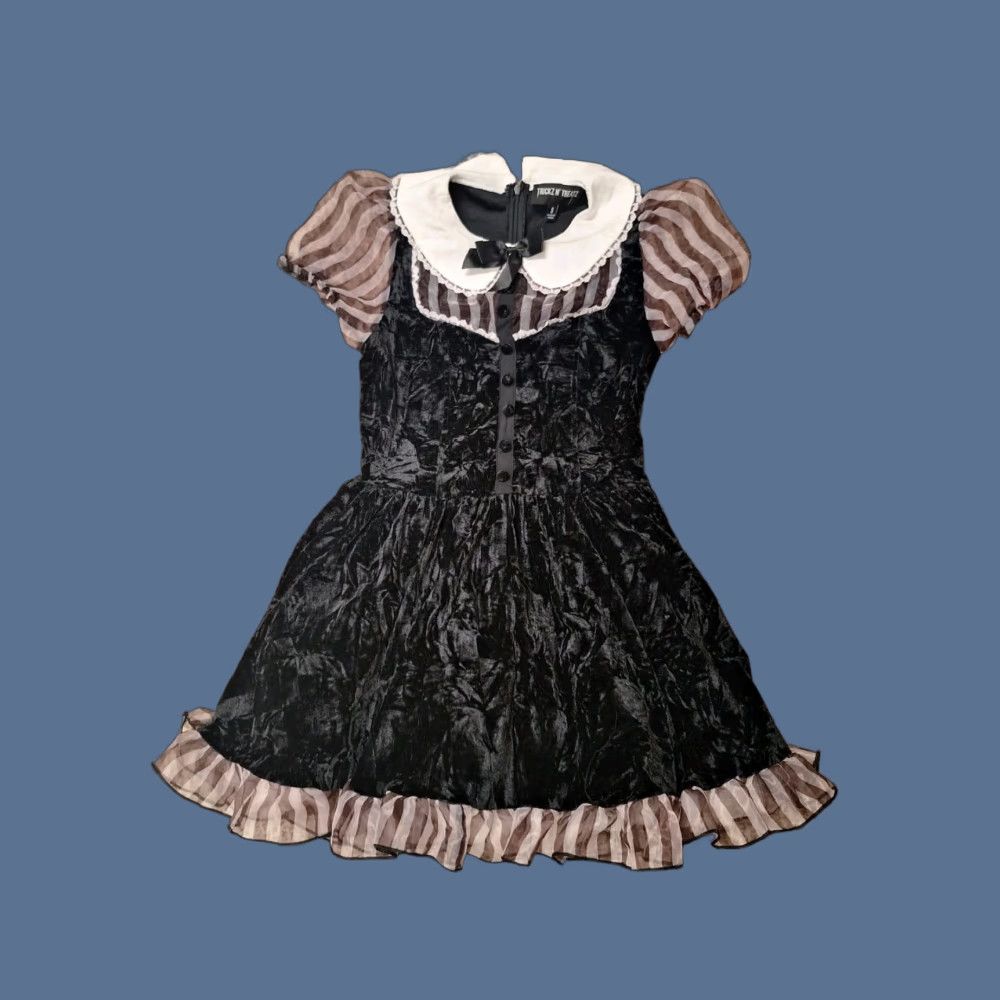 Vintage Trickz N Treatz Goth School Girl Horror Halloween Emo Dress S Tops Black Girls S Size S / US 4 / IT 40 - 1 Thumbnail