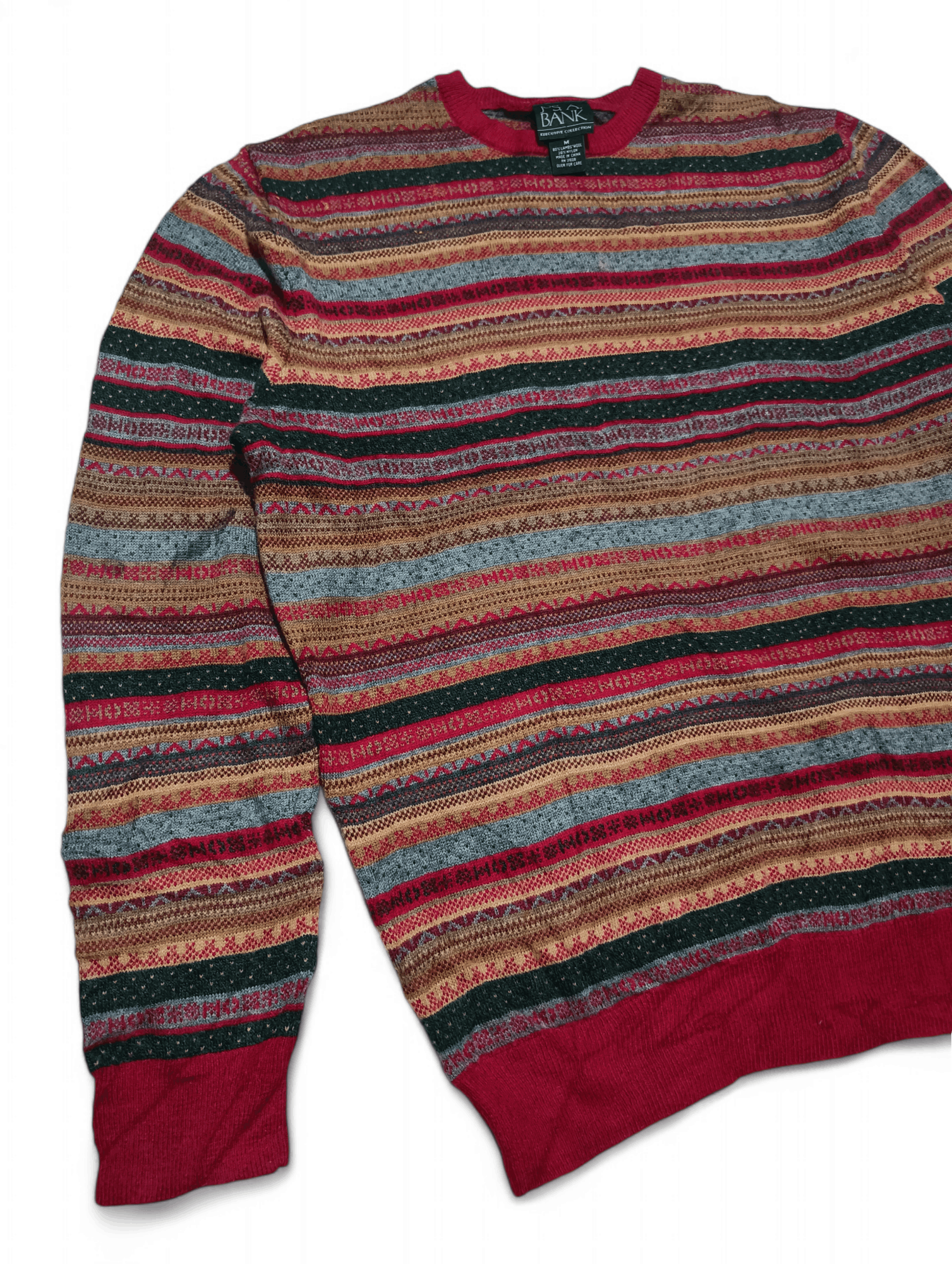 Jos. A. Bank Vintage 90s JOS A BANK Aztec Ethnic Motifs Knit Sweater Size US M / EU 48-50 / 2 - 5 Thumbnail