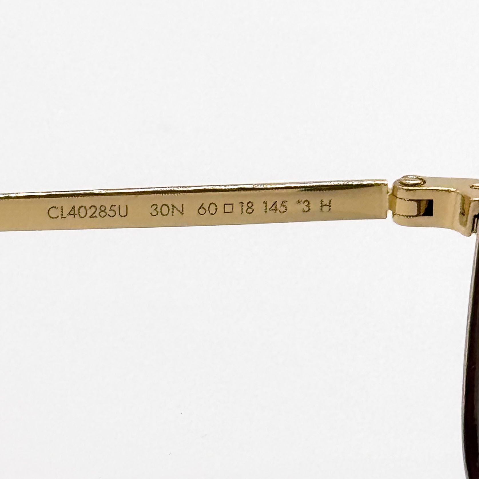 NEW CL40285U 30N CELINE SUNGLASSES SQUARE GOLD GREEN EYEWEAR