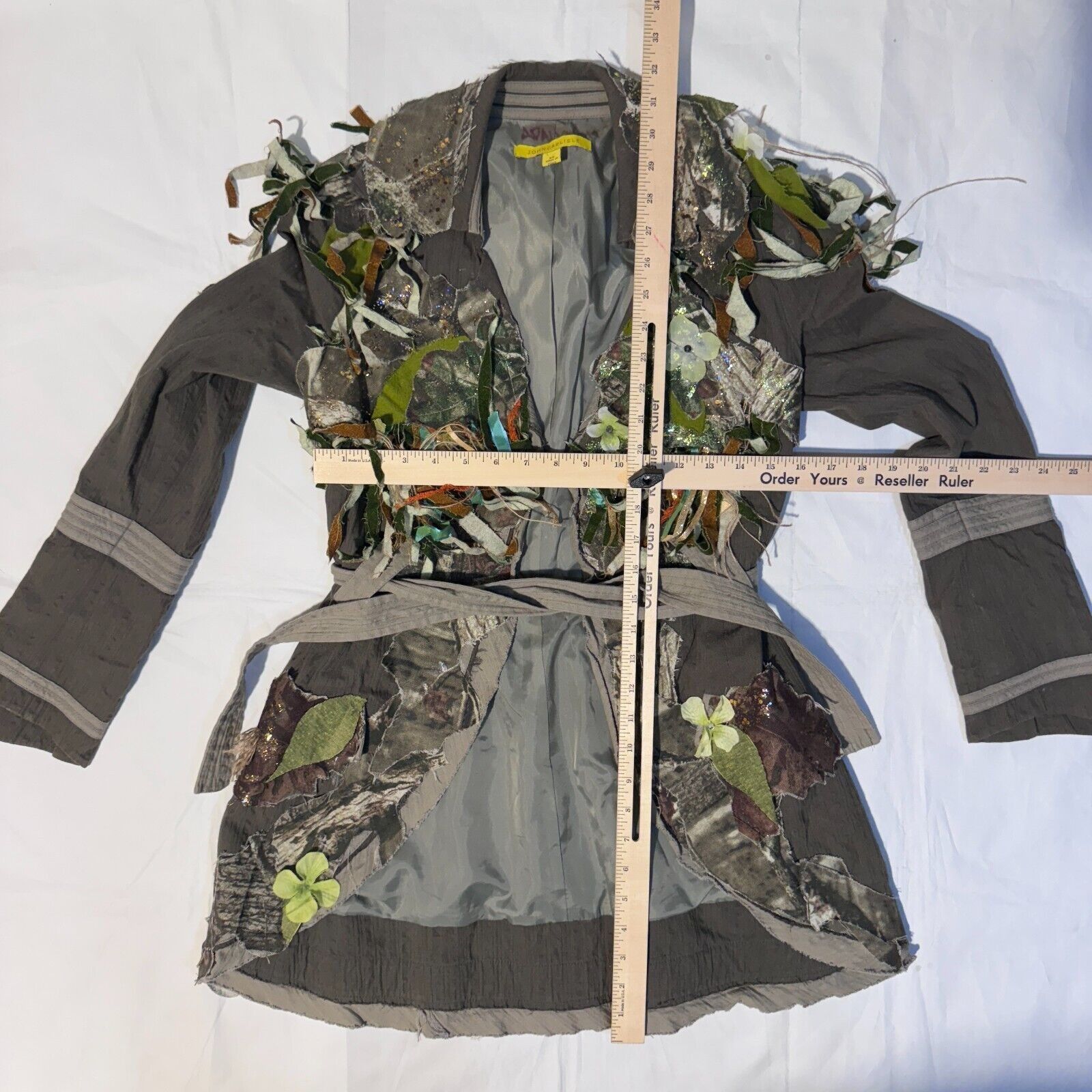 Other 1 of 1 Custom Camo Fairy Glitter Floral Belted Brown Jacket Size XS / US 0-2 / IT 36-38 - 5 Thumbnail