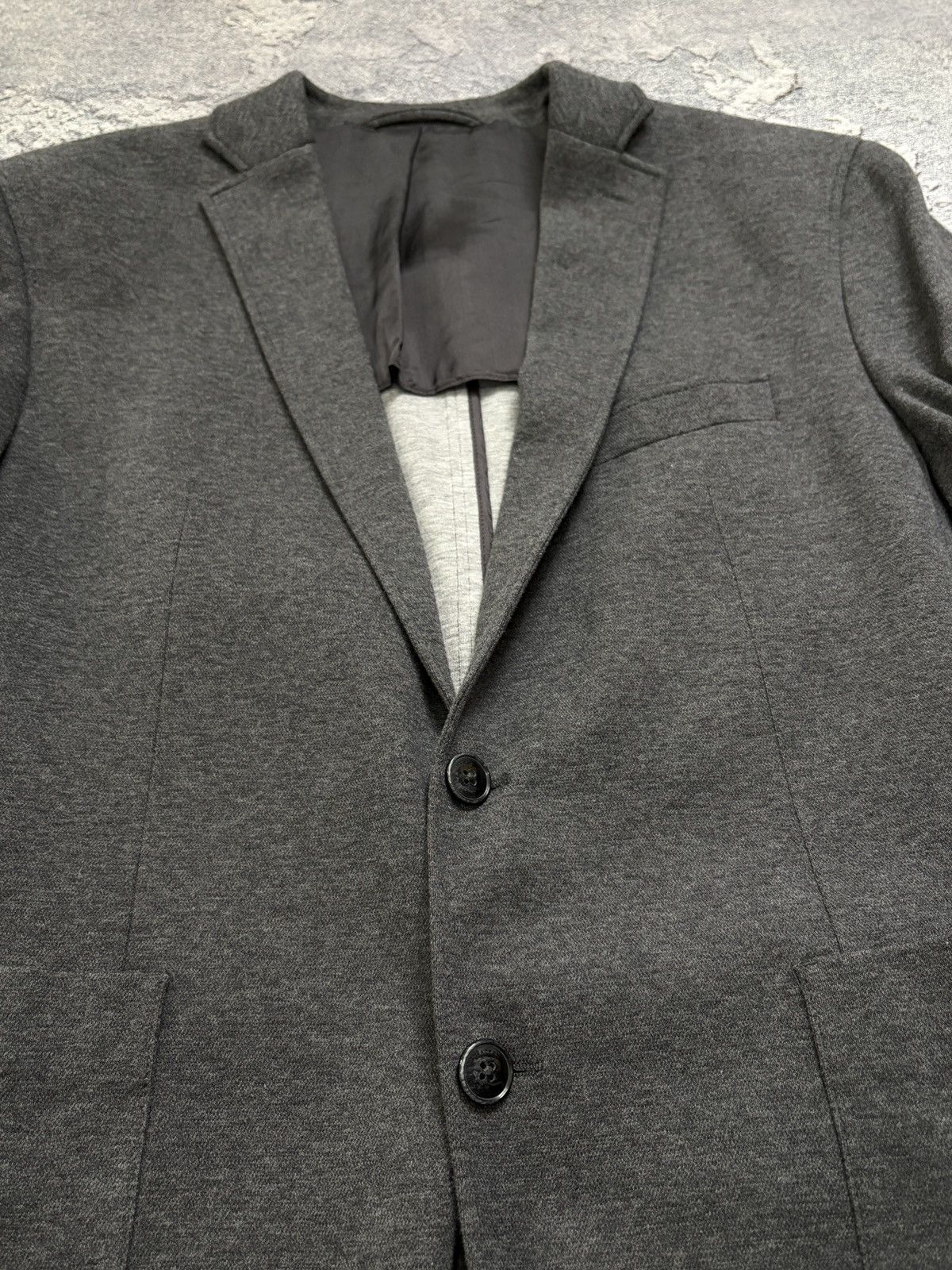 Hackett Hackett London Grey Cotton Blend Knit Sport Coat XL Size 44R - 12 Thumbnail