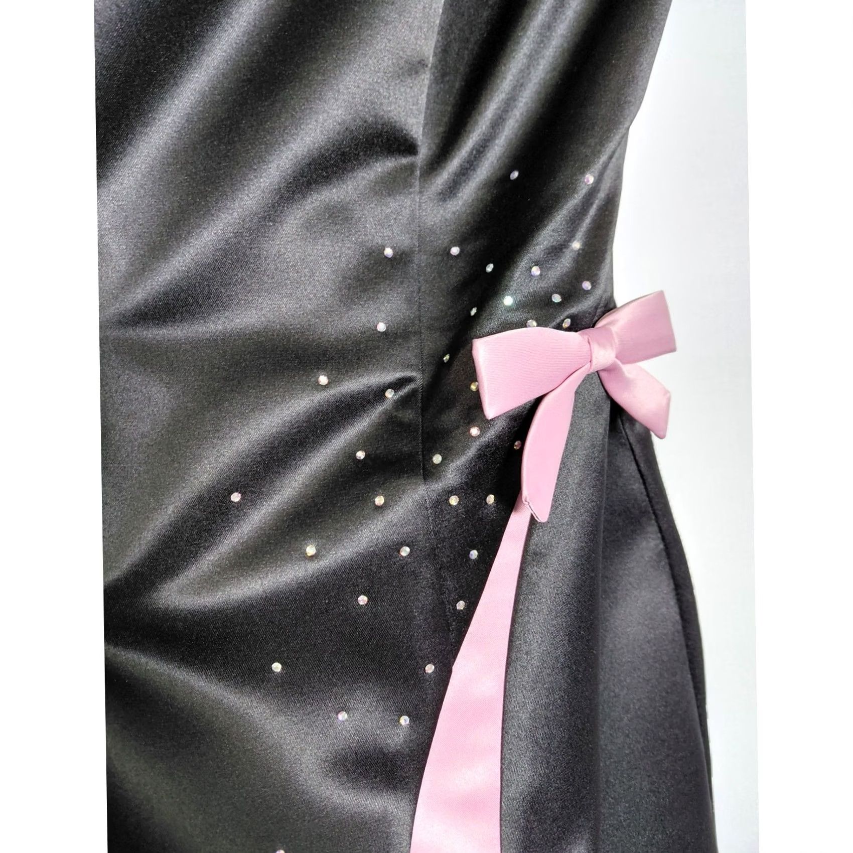 Jessica McClintock Jessica McClintock for Gunne Sax Dress Womens 3/4 Black Pink Bow Knee Length Women Size Size XS / US 0-2 / IT 36-38 - 3 Thumbnail