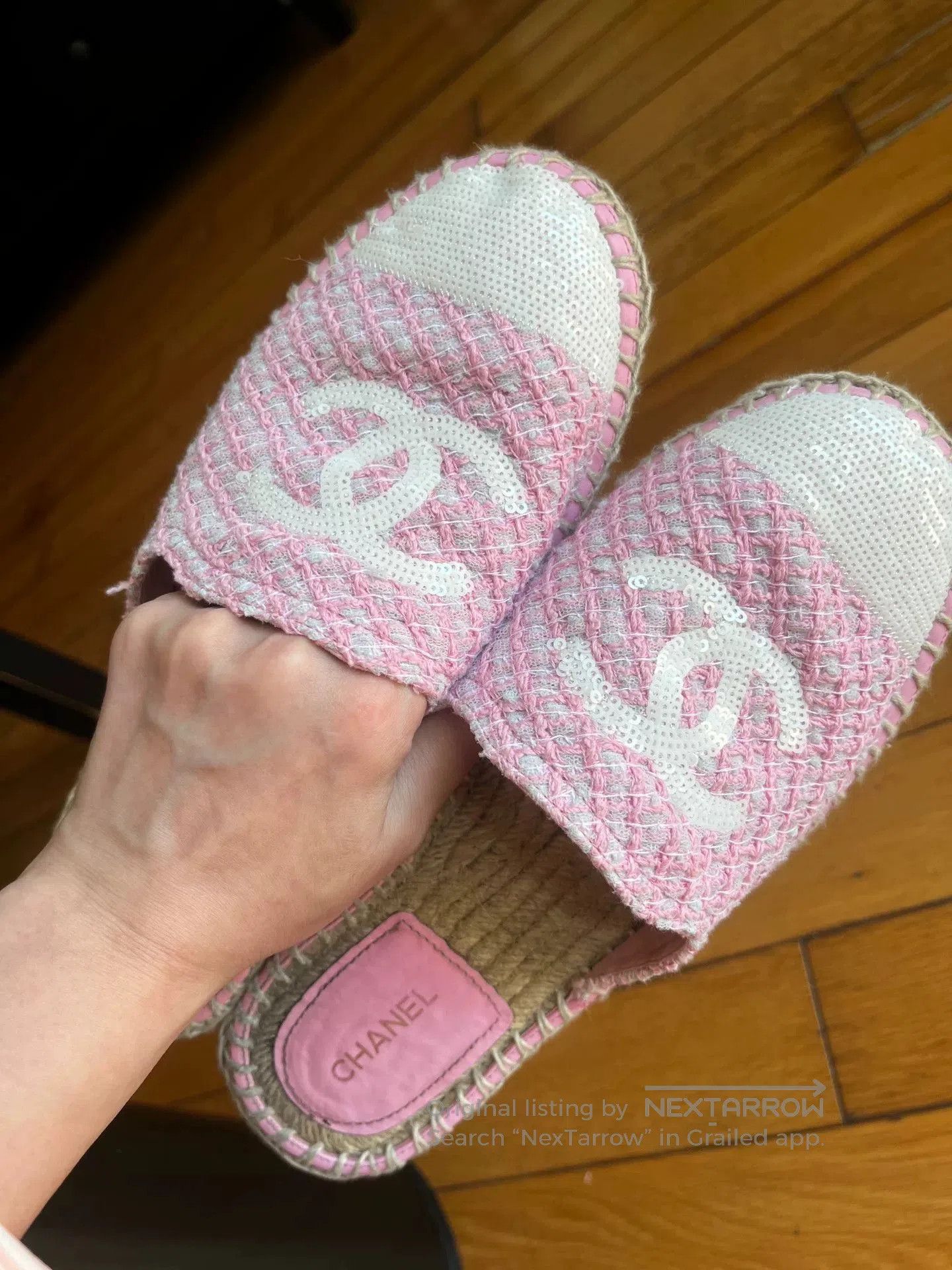 Chanel 24 Sequin Fisherman Mule.