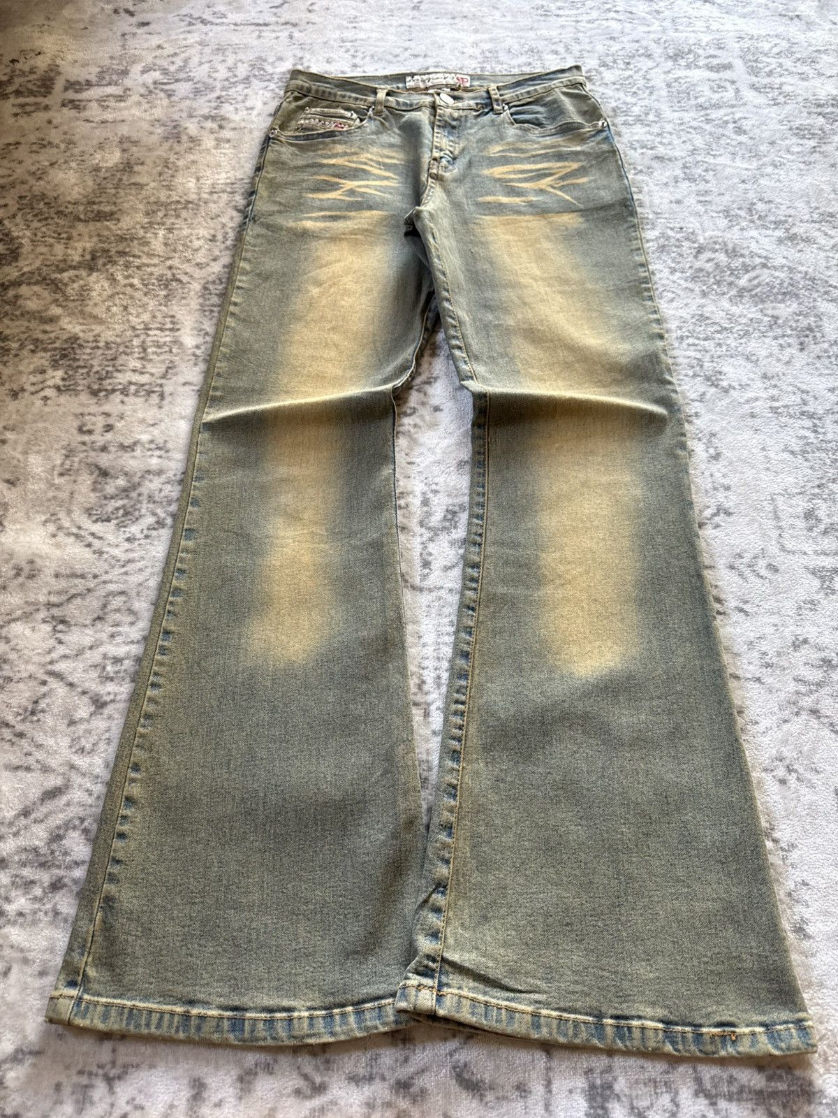 Diesel 2000s Diesel Mud Wash Flared Jeans Rare Size US 27 - 1 Thumbnail