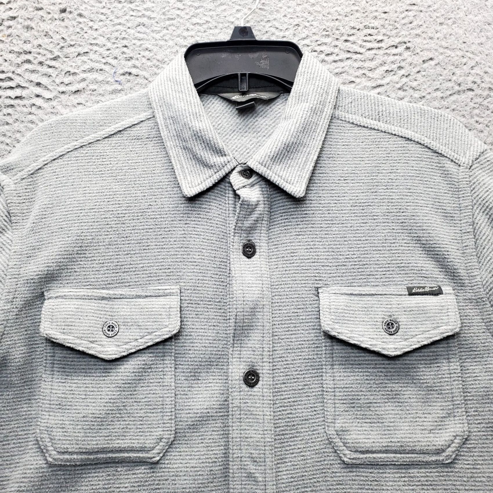 Eddie Bauer Eddie Bauer Mens Jacket Shirt Gray Formal Long Sleeve Button Front Shirt Jacket M Premium Casual/Formal Wear Size 40R - 7 Thumbnail