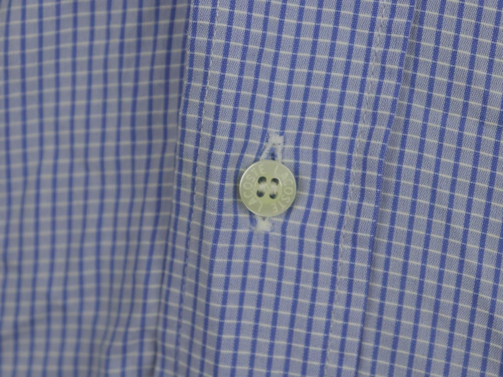 Lacoste Lacoste Blue Plaid 100% Cotton Collared Shirt Size 39 Size US M / EU 48-50 / 2 - 5 Thumbnail