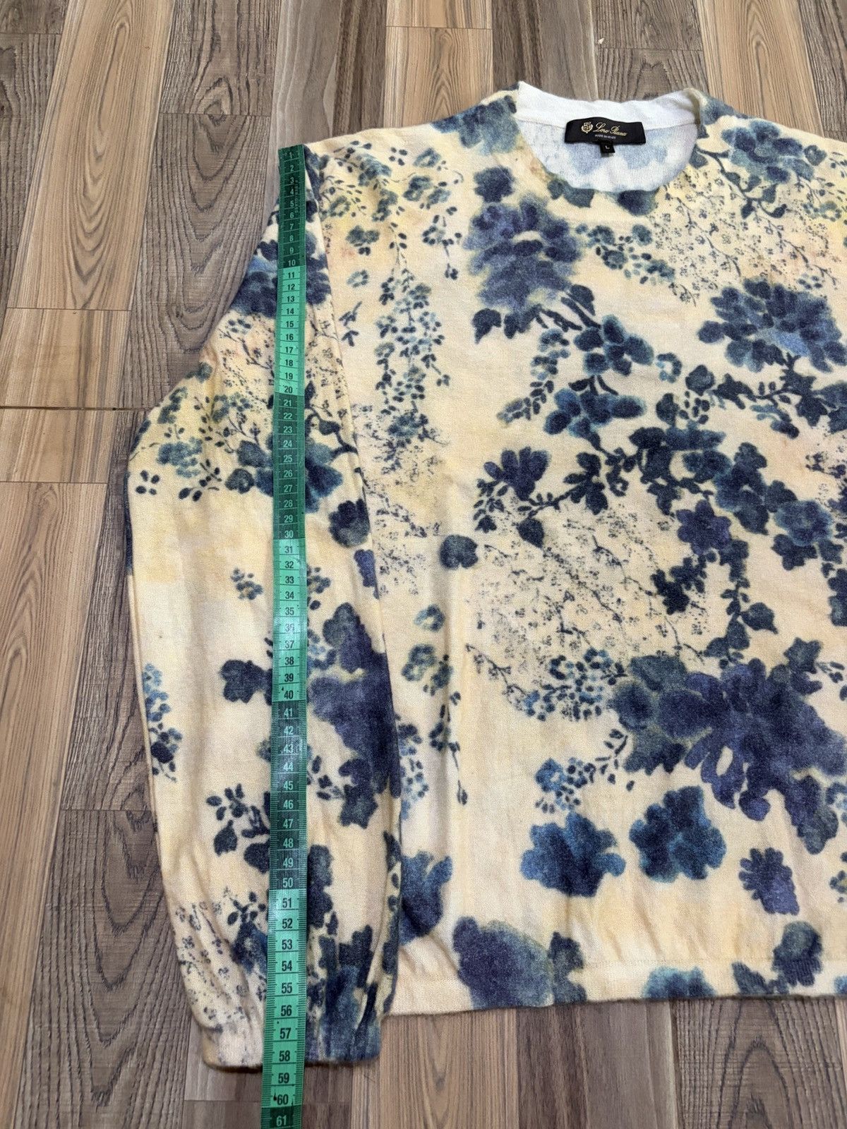 Loro Piana LORO PIANA BLUE EYES FLORAL CASHMERE SILK SWEATERS Size L / US 10 / IT 46 - 17 Thumbnail
