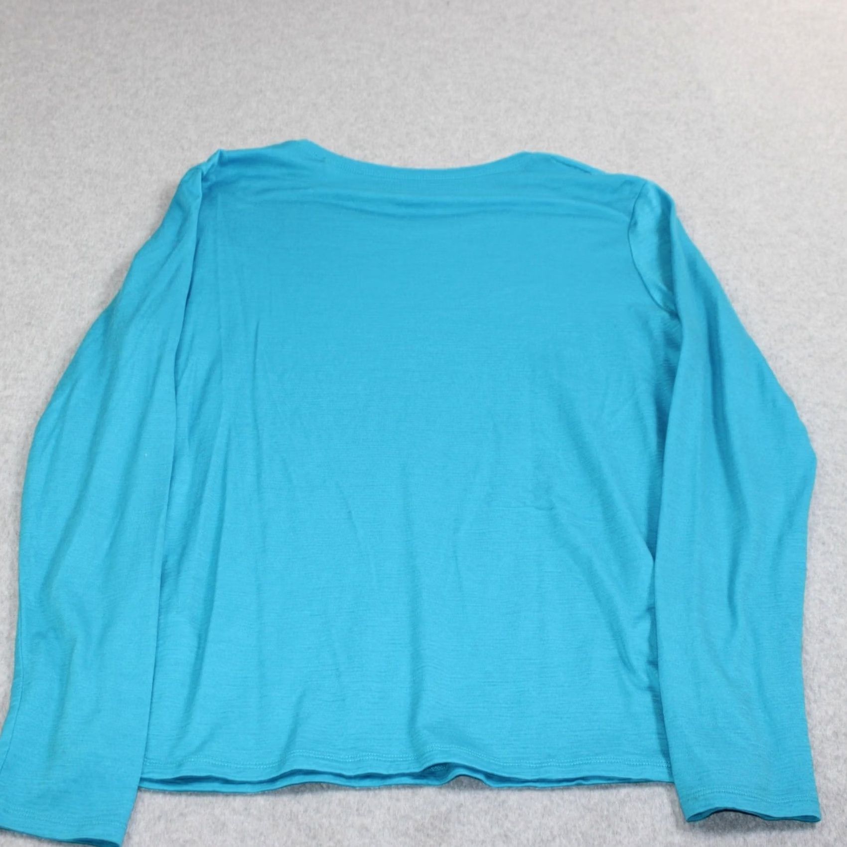 Layer 8 SEG'MENTS Shirt Womens Large Blue Long Sleeve Base Layer Lightweight Merino Wool Size L / US 10 / IT 46 - 2 Thumbnail
