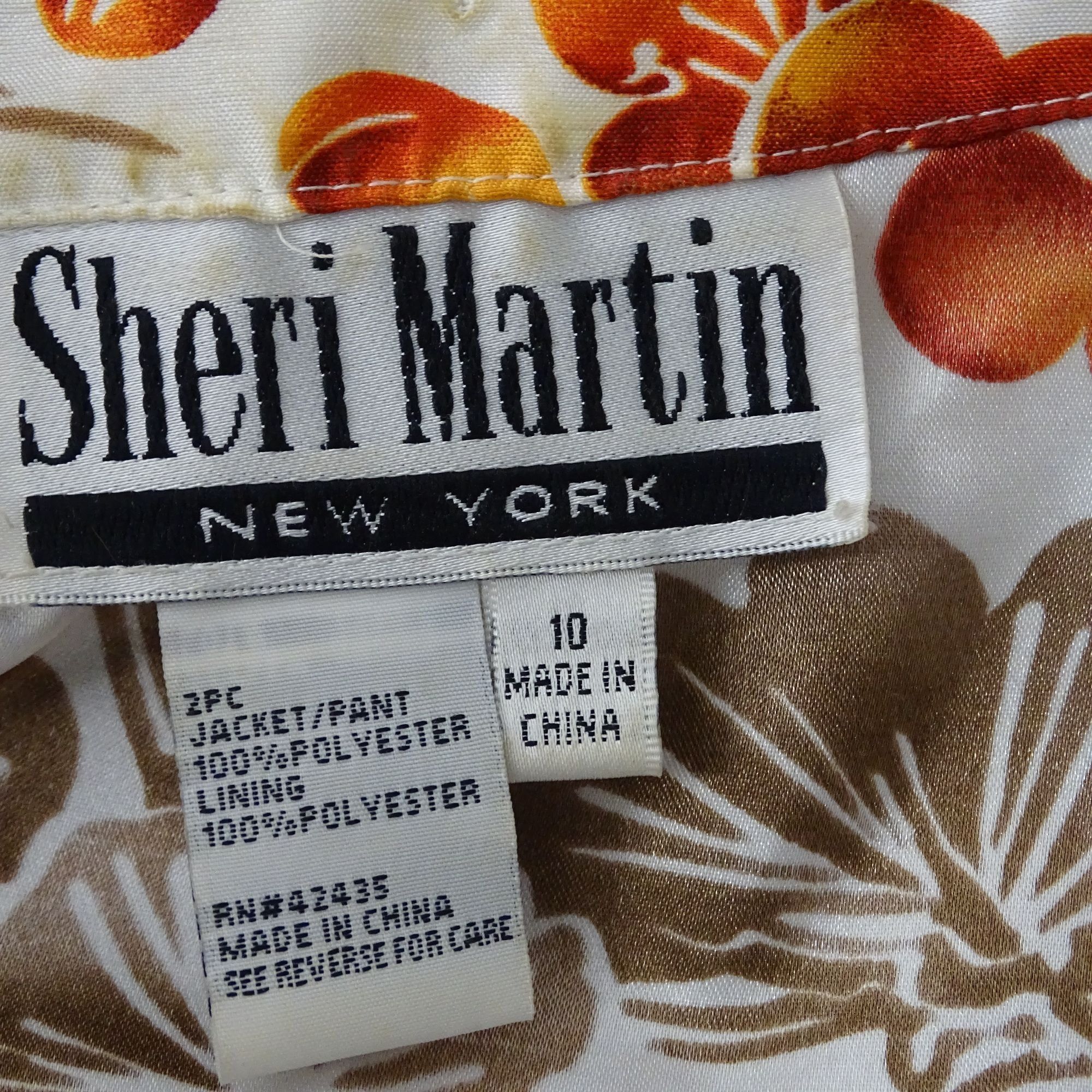 Other Vintage 90s Sheri Martin Floral Wrap Top Pants Set Size 10 Size 32" / US 10 / IT 46 - 6 Thumbnail