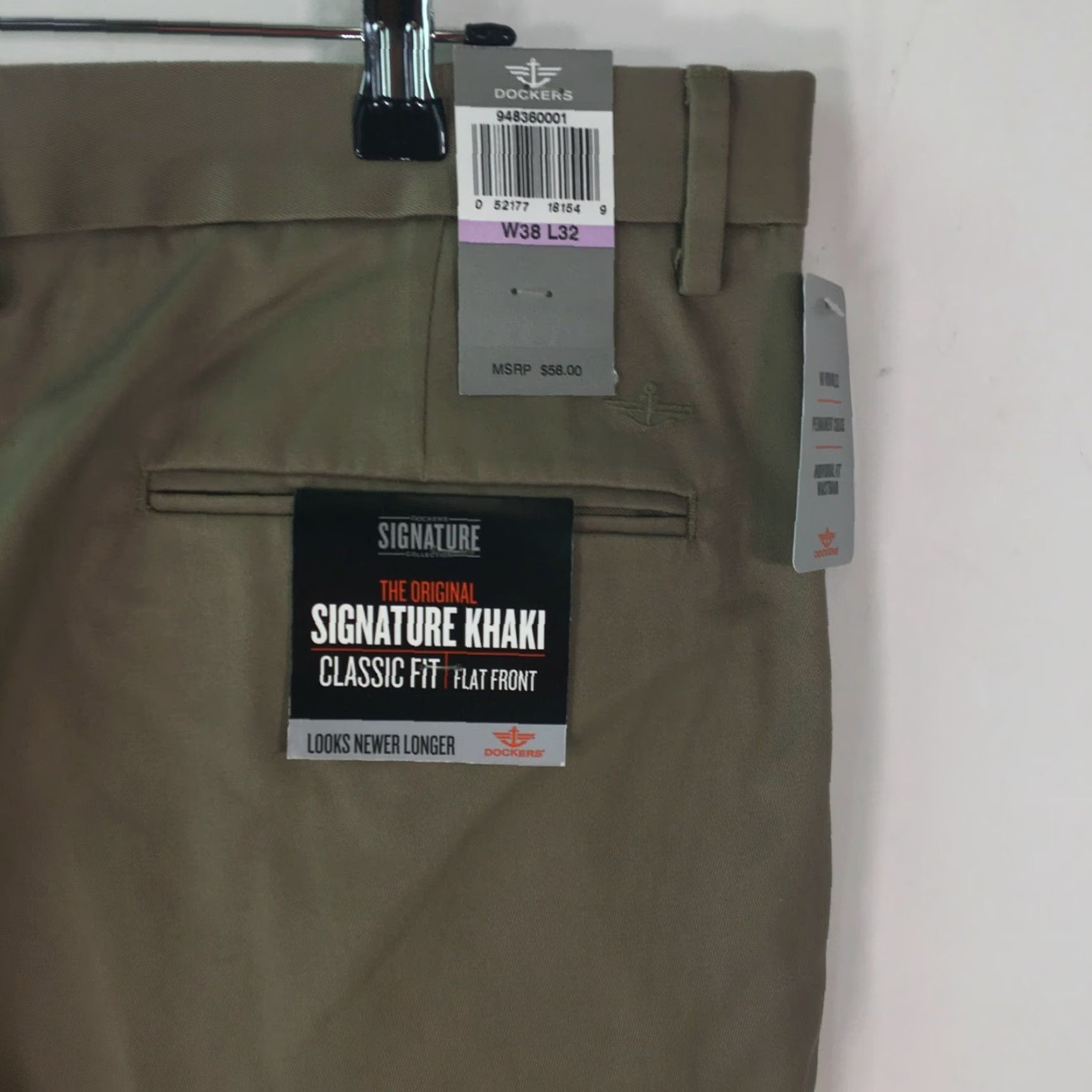 Dockers DOCKERS Mens Casual Flat Front Straight Kaki Trouser Dress Pants Size 38 X32 Size US 38 / EU 54 - 7 Thumbnail