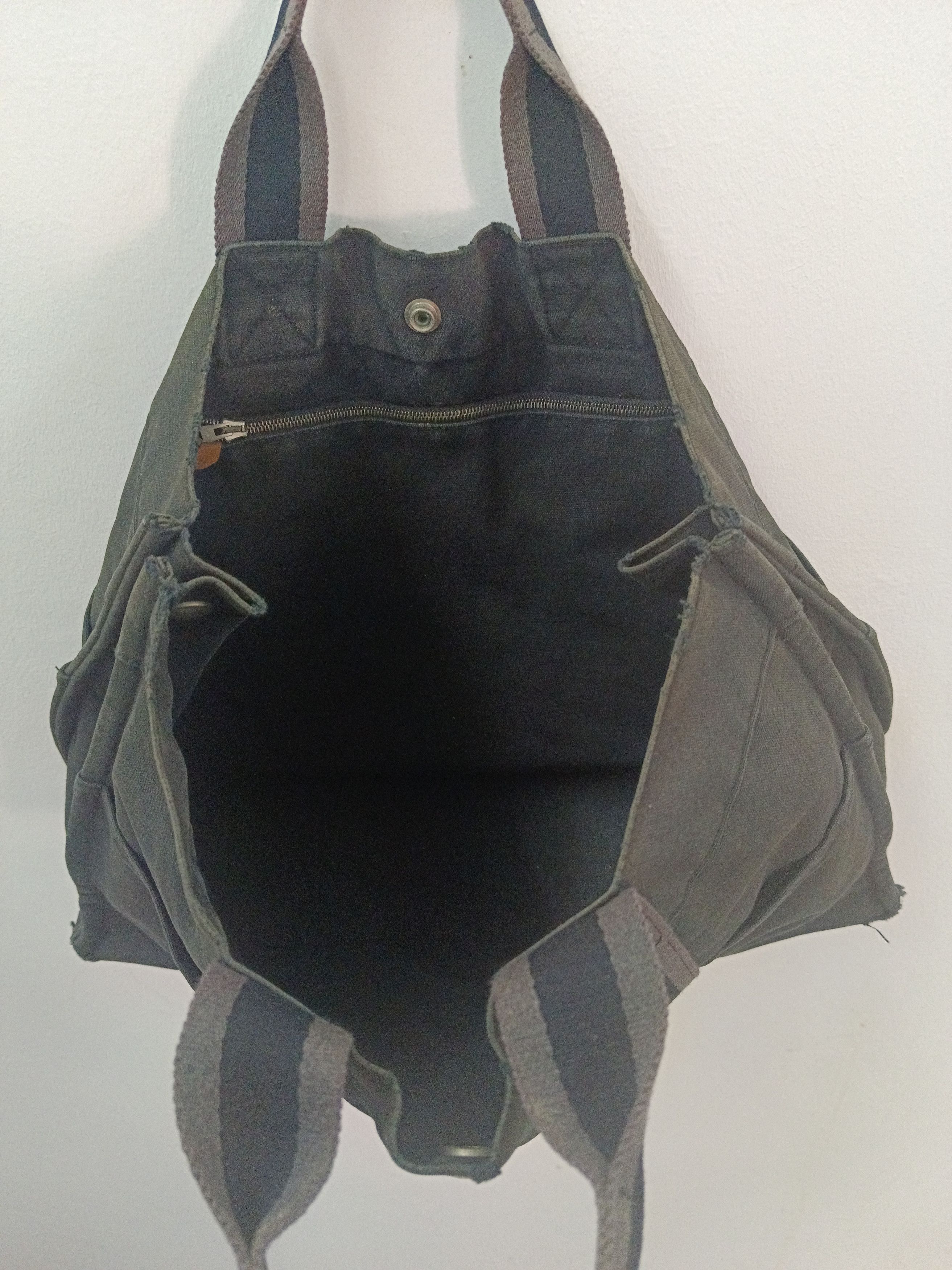 Hermes Hermès Fourre Tout MM Canvas Tote Bag Black/Grey Size ONE SIZE - 12 Thumbnail