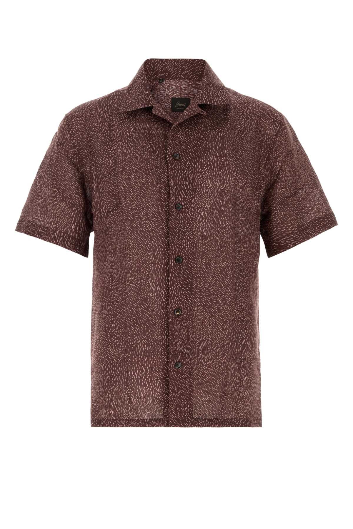 Brioni Printed Linen Shirt Size US L / EU 52-54 / 3 - 1 Thumbnail