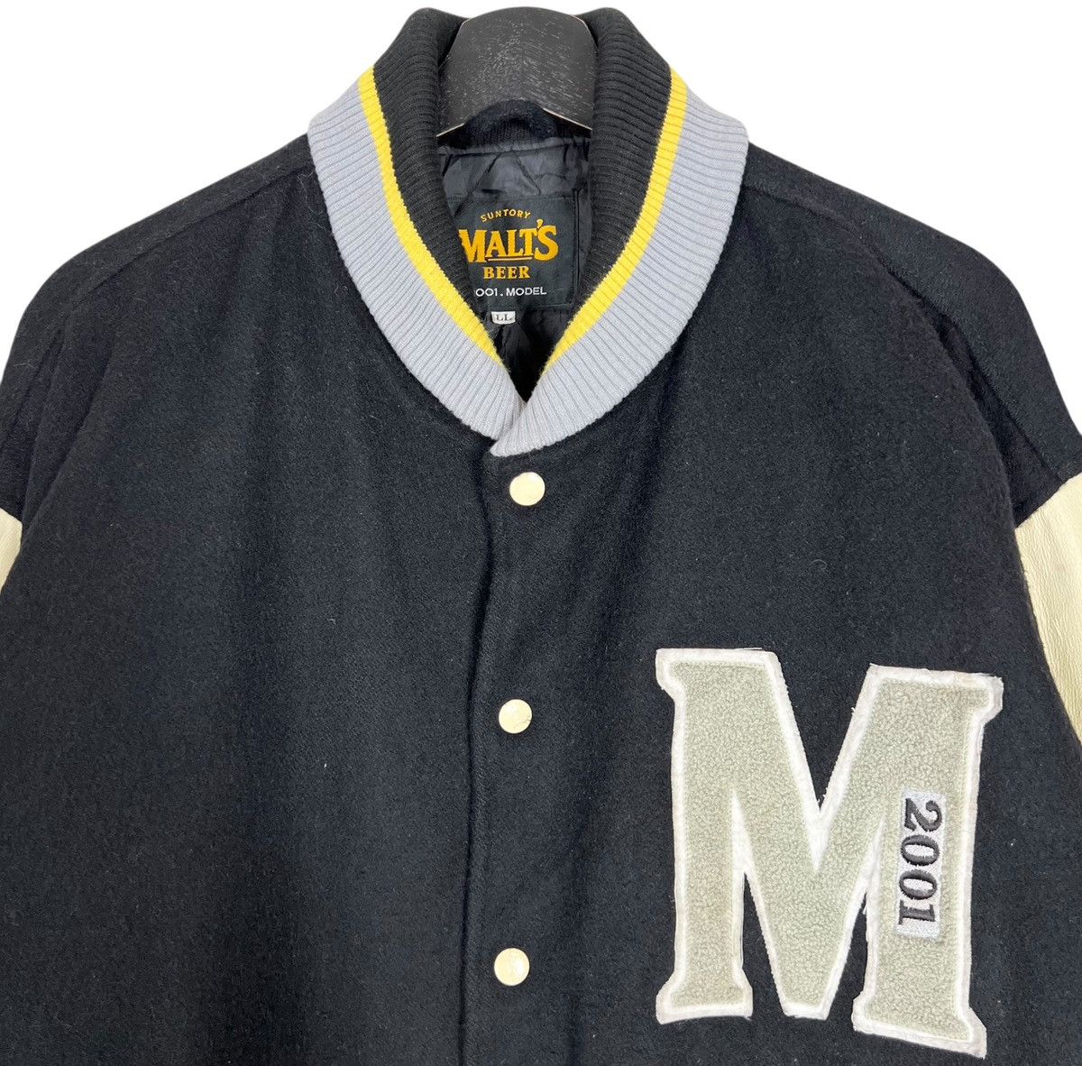 Vintage Vintage Suntory Malt’s Beer Leather Sleeve Varsity Jacket Size US XL / EU 56 / 4 - 2 Thumbnail