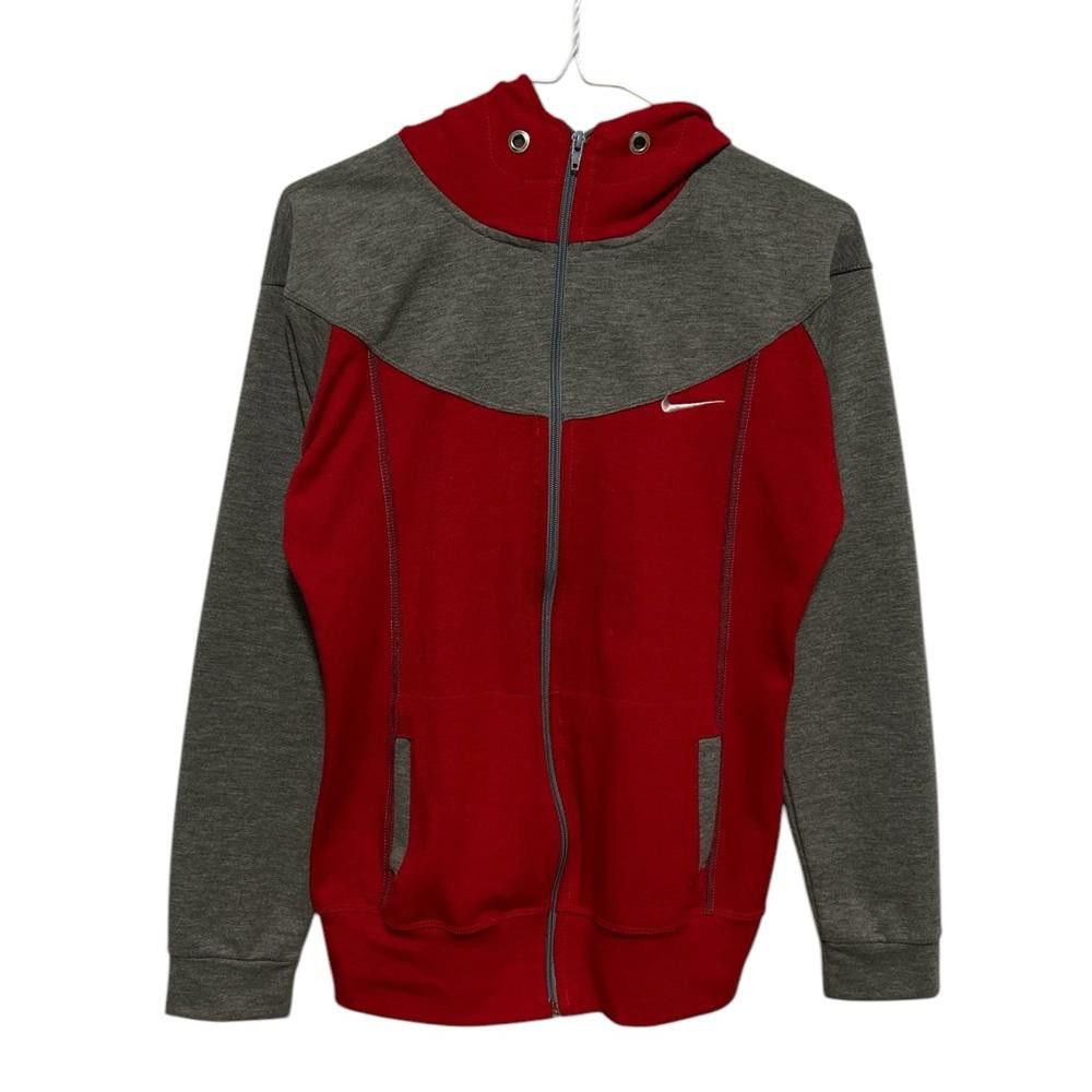 Designer Nike Size XL Red and Grey Zip-Up Hoodie Size M / US 6-8 / IT 42-44 - 1 Thumbnail