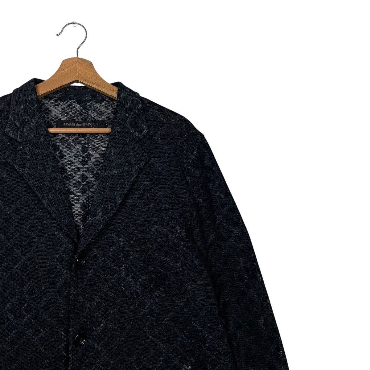 Comme des Garcons Homme Vintage AD2001 Comme Des Garcons See Through Mesh Jacket Size US L / EU 52-54 / 3 - 5 Thumbnail
