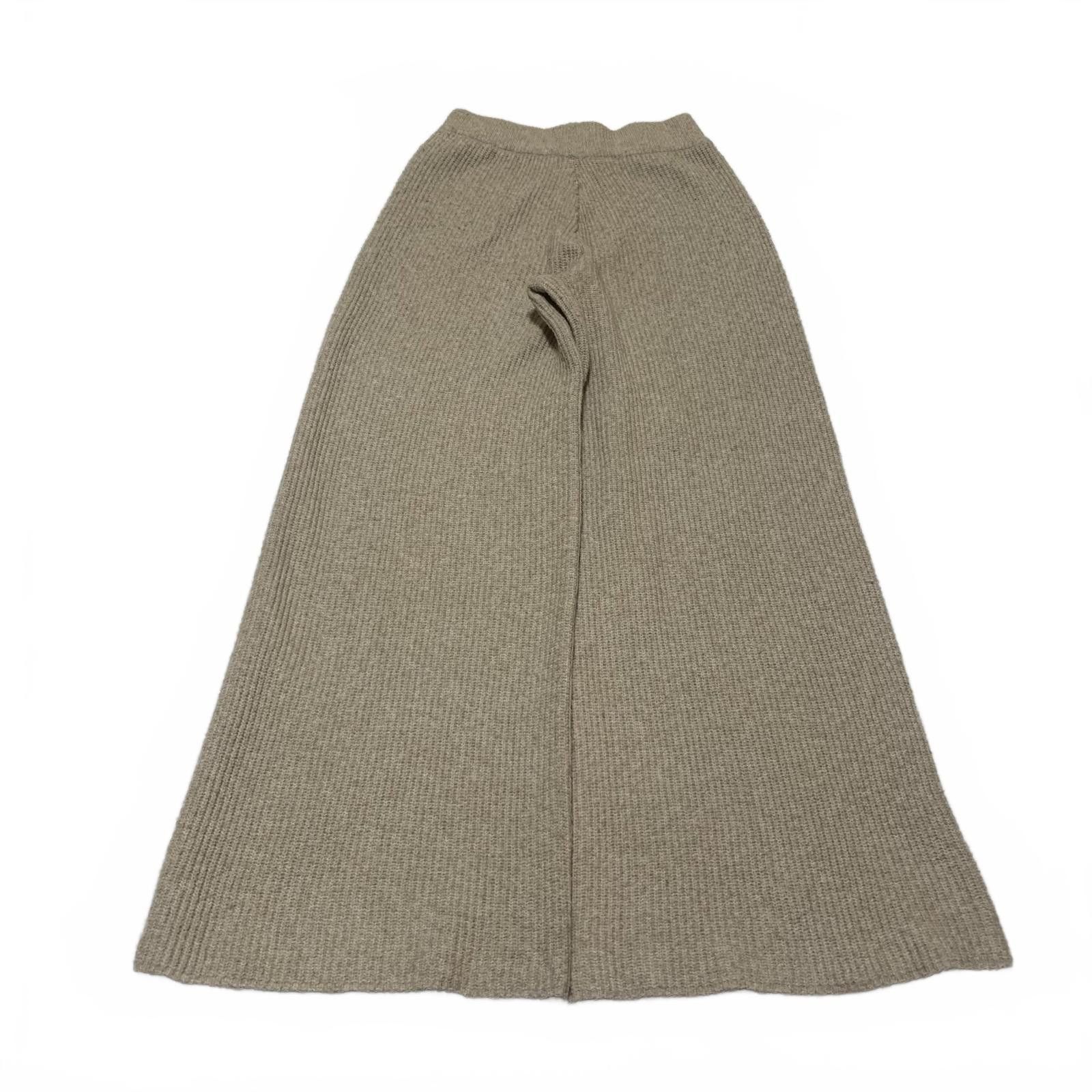 Cyderhouse Cider Women's Size Small Beige Knit Wide-Leg Wool Pants Size 28" / US 6 / IT 42 - 2 Thumbnail