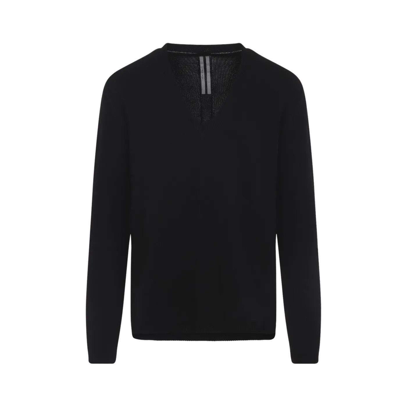 RICK OWENS Temple Black Oversized Extreme V-neck Sweater New