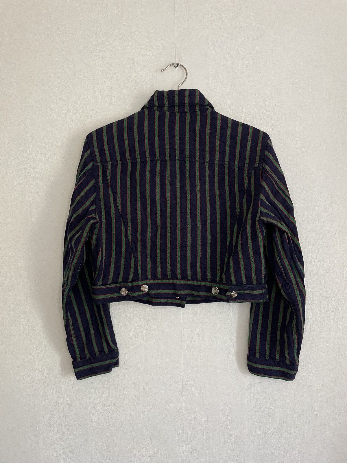 Jean Paul Gaultier × Vintage Junior Gaultier Vintage Striped Cropped Wool Jacket Size S / US 4 / IT 40 - 2 Thumbnail
