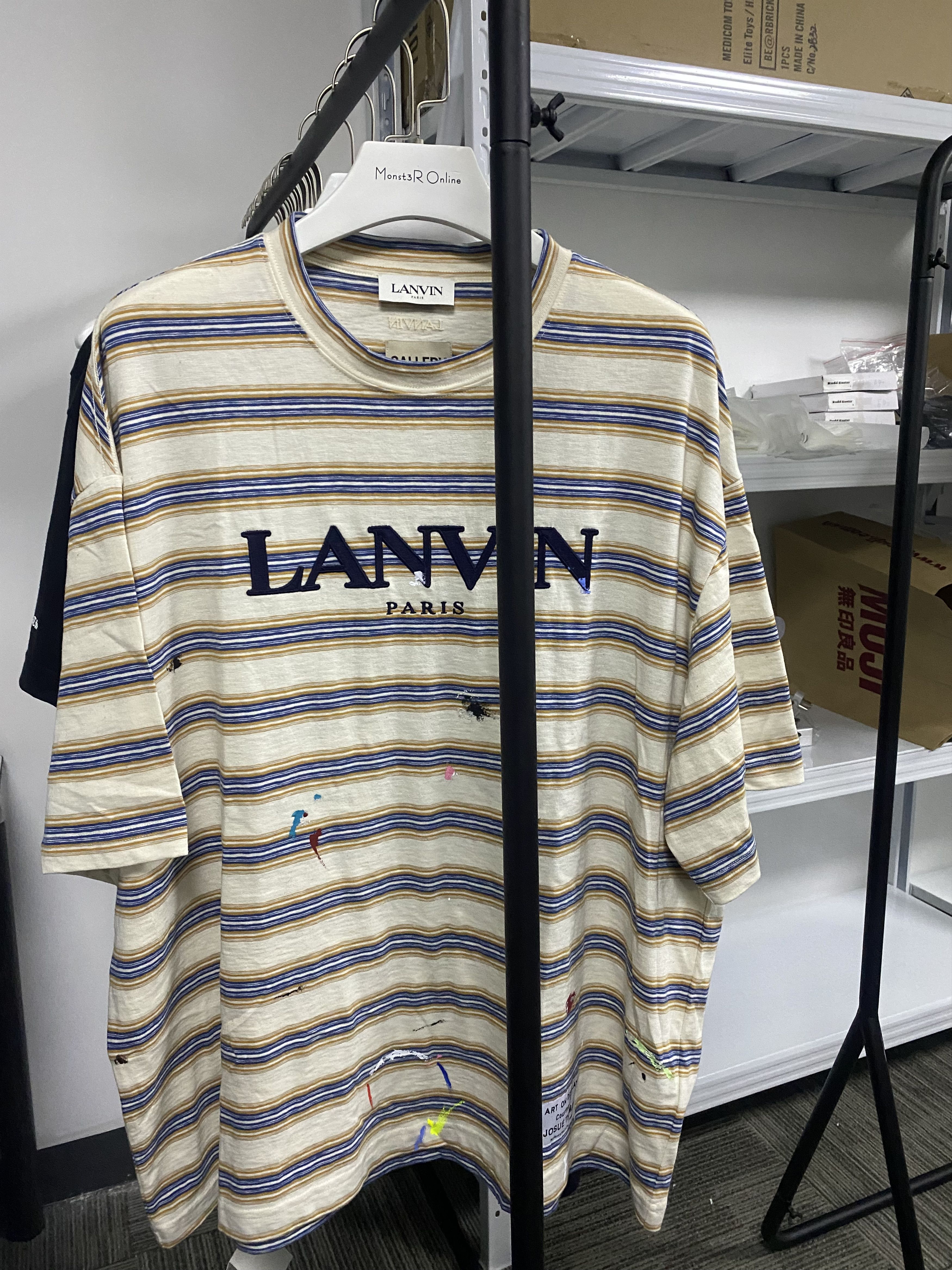 Gallery Dept. × Lanvin Gallery Dpet. x Lanvin Striped Paint Splatter Logo T-Shirt Size US XL / EU 56 / 4 - 2 Thumbnail