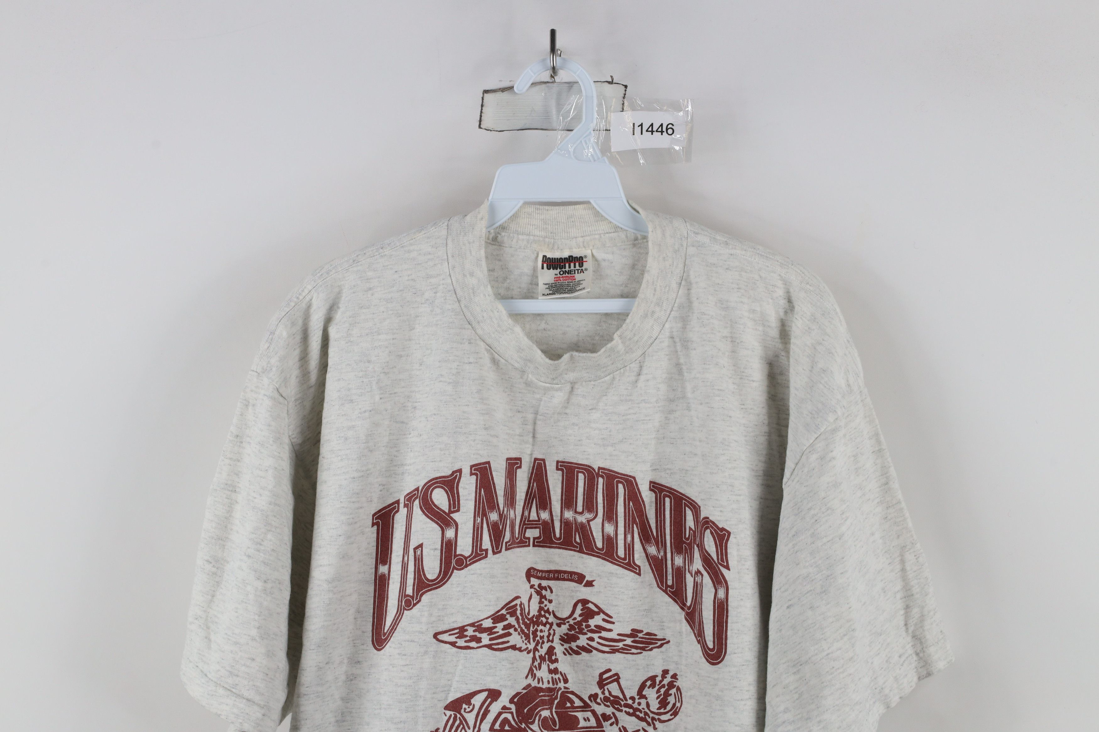 Vintage Vintage 90s Marines My Son Is A Marine T-Shirt Heather Gray Size US XL / EU 56 / 4 - 2 Thumbnail