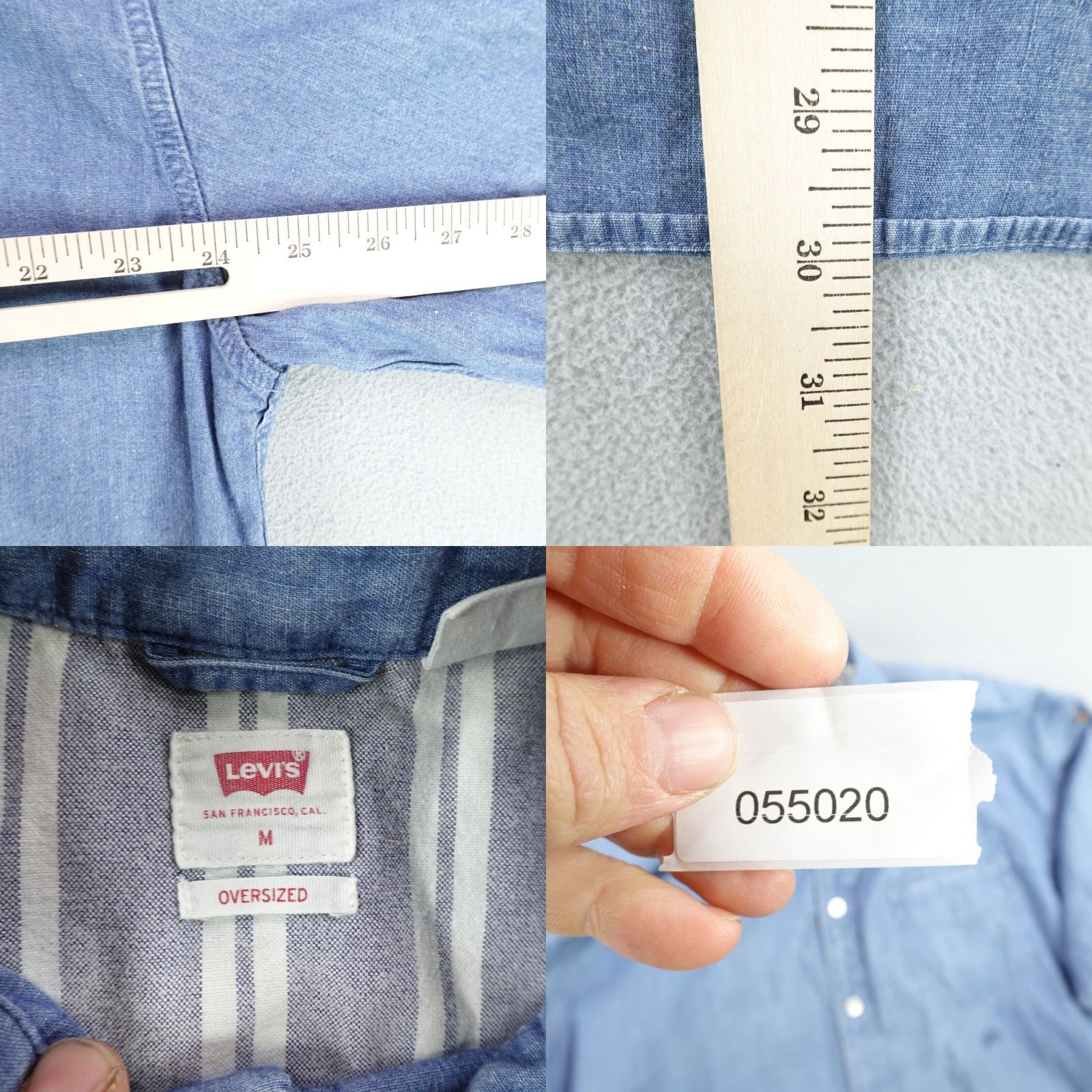 Levi's VINTAGE Levi's Shirt Mens M Blue Chambray Button-Up Workwear Embroidered Oversized Pockets 90s Mens Size US M / EU 48-50 / 2 - 8 Thumbnail