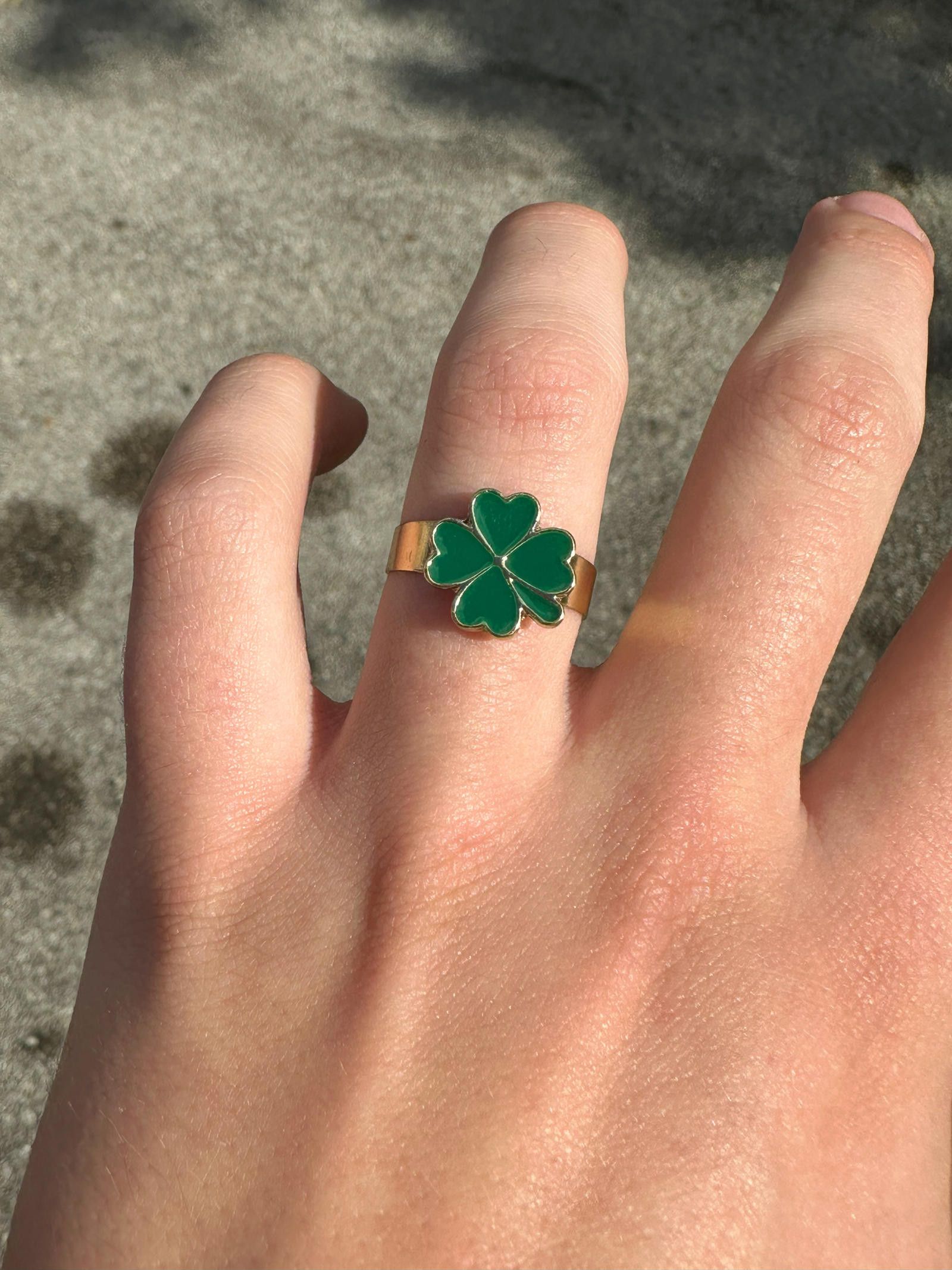 Jewelry Gold LUCK Clover Ring Adjustable Sizing Size ONE SIZE - 3 Thumbnail