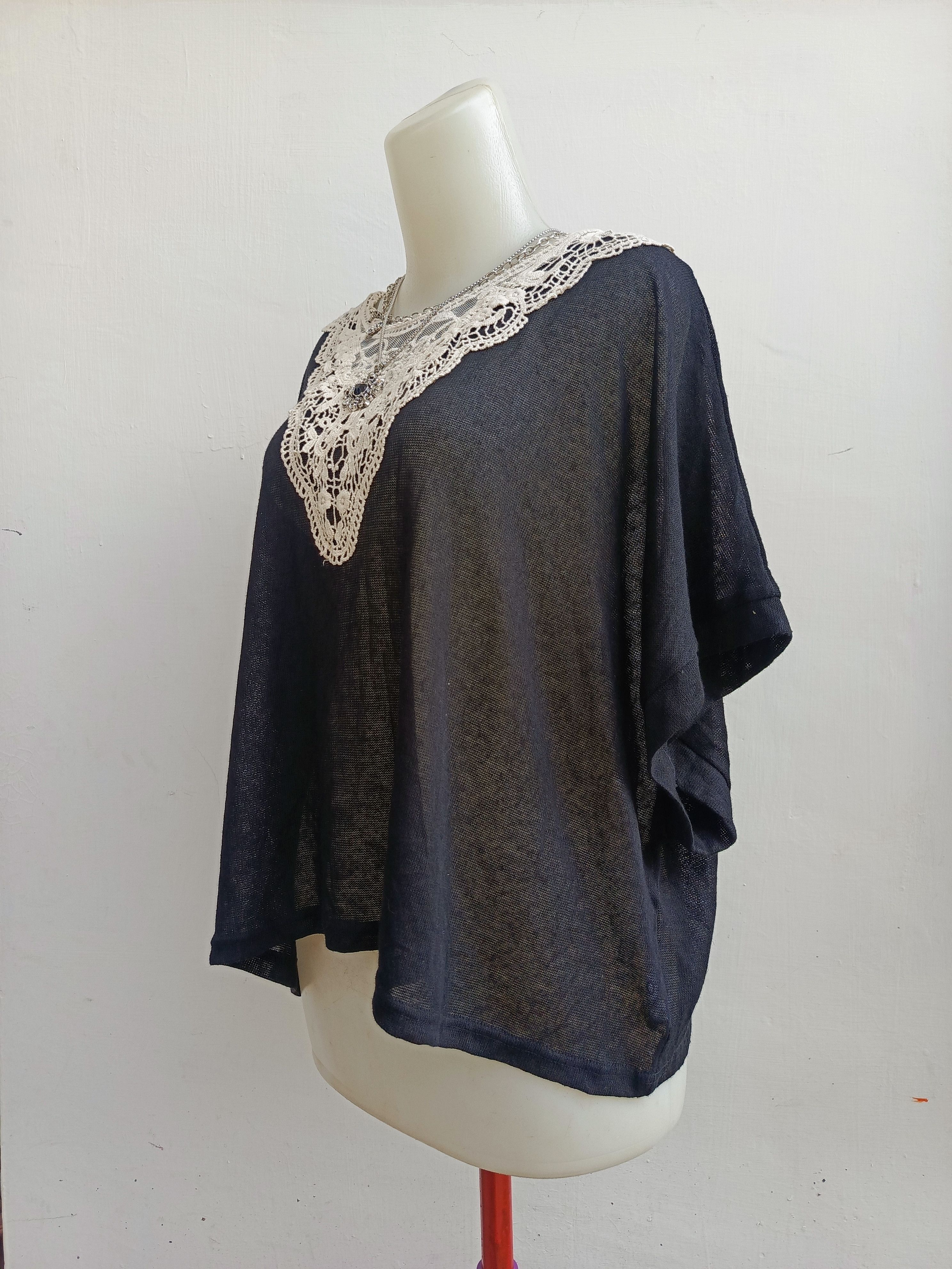 Japanese Brand Ventviolet Lace Trim Blouse Size M / US 6-8 / IT 42-44 - 5 Thumbnail