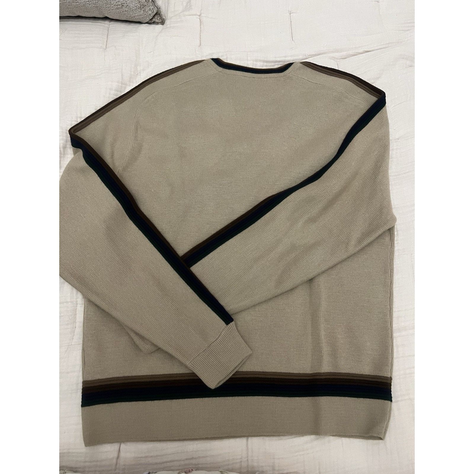 Other Lord Jeff 70’s Vintage V-neck Beige Sweater Made In USA SZ L Size US L / EU 52-54 / 3 - 7 Thumbnail