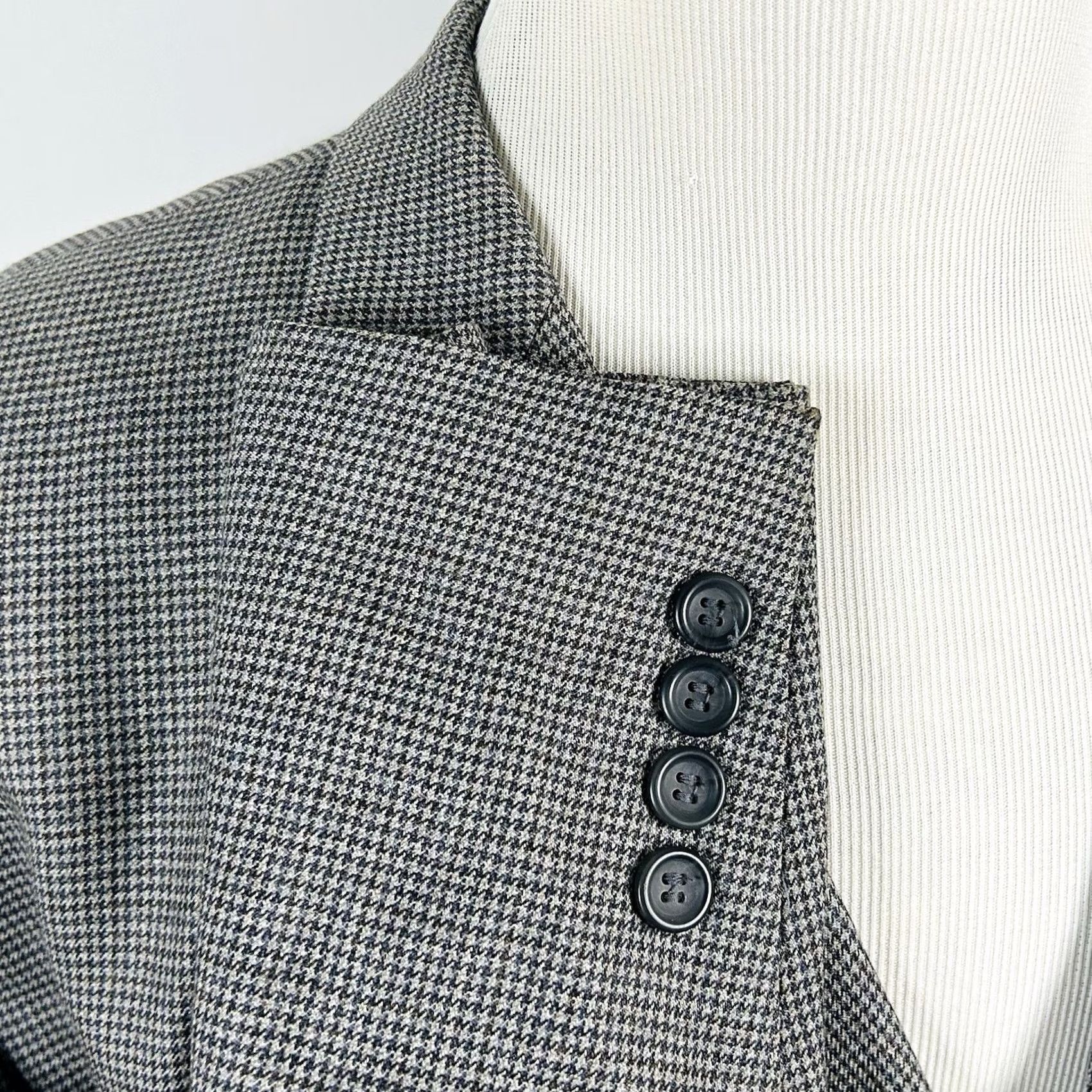 Pronto Uomo Pronto Uomo Sport Coat Gray 100% Wool Houndstooth Three-Button Formal Size US L / EU 52-54 / 3 - 5 Thumbnail