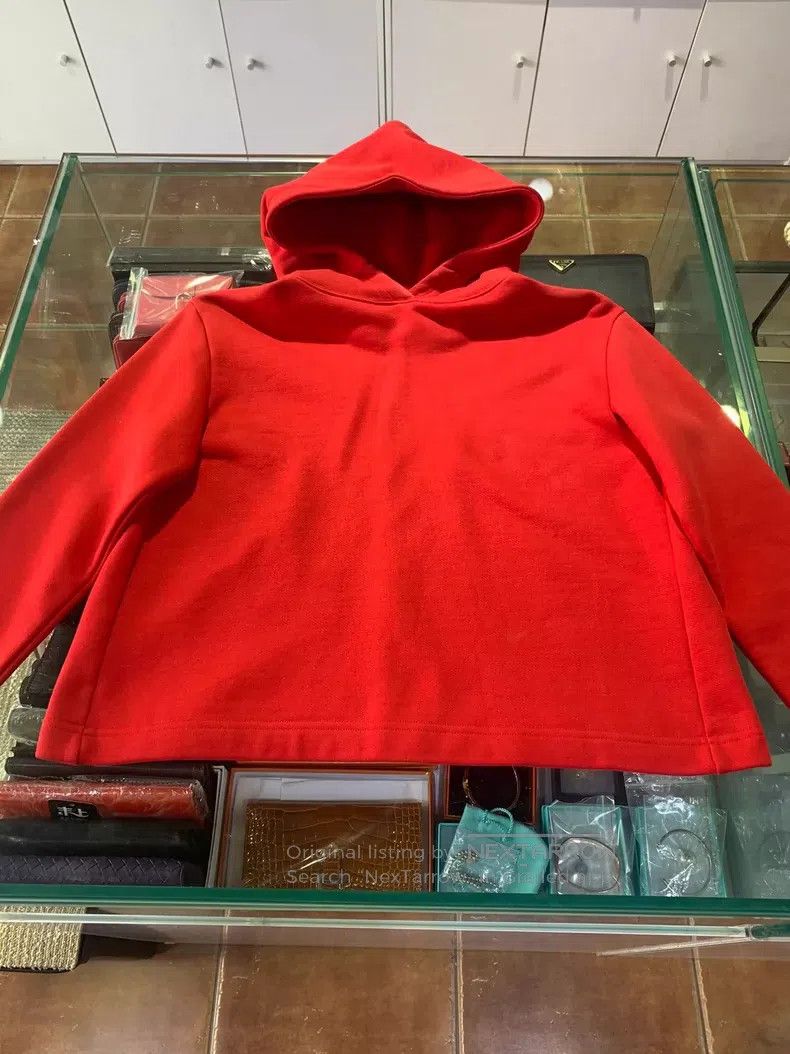 Balenciaga Balenciaga Red Hooded Short Sweatshirt Size US XS / EU 42 / 0 - 1 Thumbnail