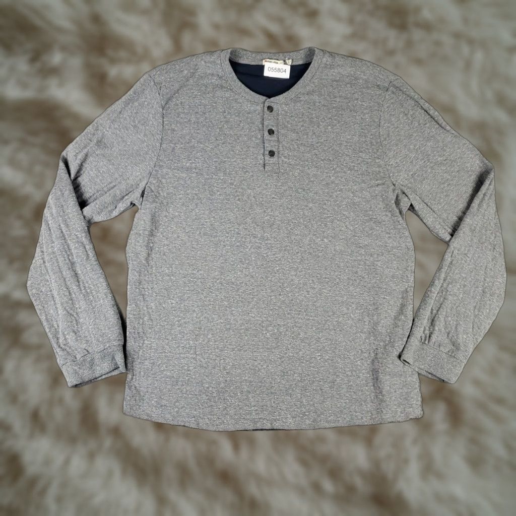 Marine Layer MARINE LAYER T SHIRT Mens Large Gray Thermal Henley Long Sleeve Casual Athletic Knit Logo Tee Adult L Gray, 90s/Modern Sports Outdoor Theme Mens Size US L / EU 52-54 / 3 - 1 Thumbnail