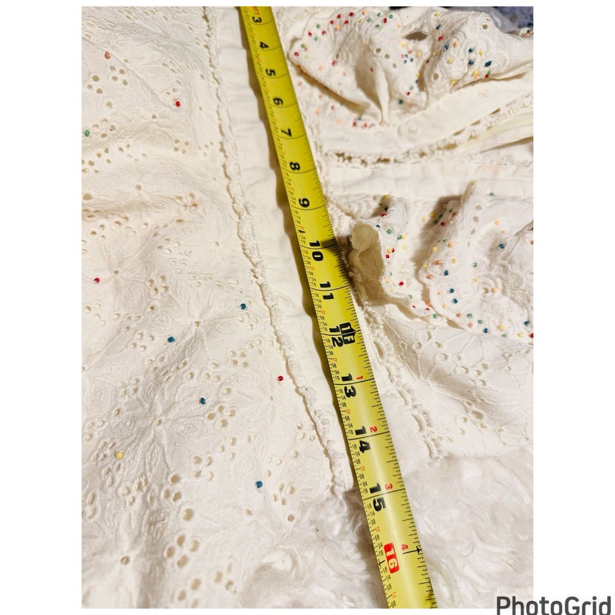 Farm Rio Anthropologie FARM Rio Beaded Handmade Eyelet Dress Size S / US 4 / IT 40 - 10 Thumbnail