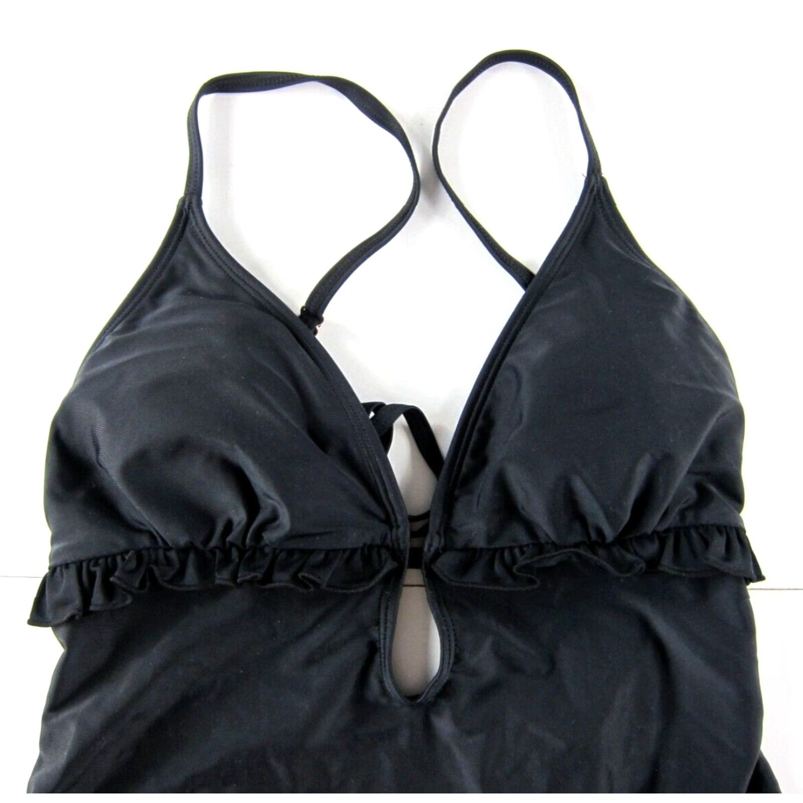 River Island NWT River Island Black Resort Ruffle Open Back One Piece Swimsuit Woman 10 Size ONE SIZE - 6 Thumbnail