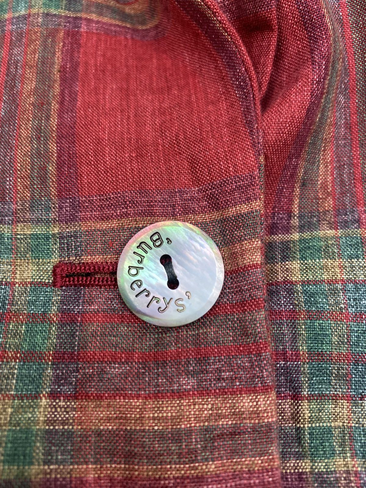 Burberry Vintage Burberry Short Sleeve Red Tartan Size ONE SIZE - 6 Thumbnail