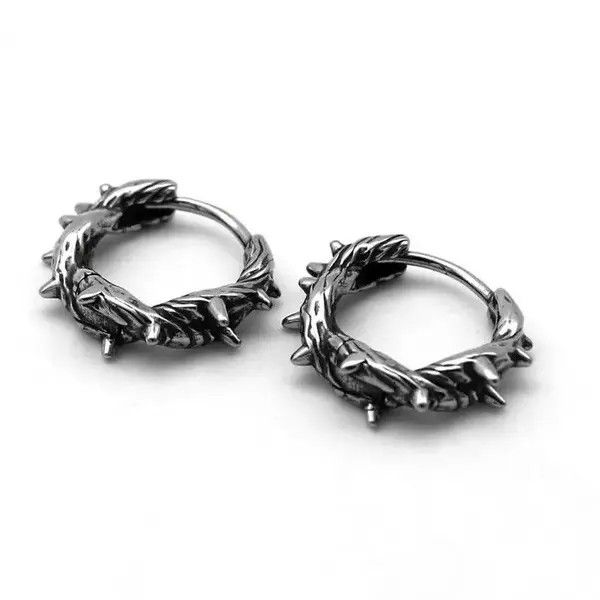 Jewelry Mayuzumi x Kumi Retro Punk Black Thorn Hoop Earrings Size ONE SIZE - 2 Thumbnail