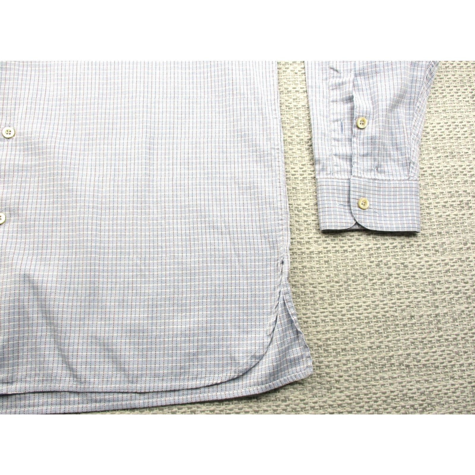 Ermenegildo Zegna Ermenegildo Zegna Shirt Mens XL Blue Windowpane Check Long Sleeve Made Italy Size US XL / EU 56 / 4 - 2 Thumbnail