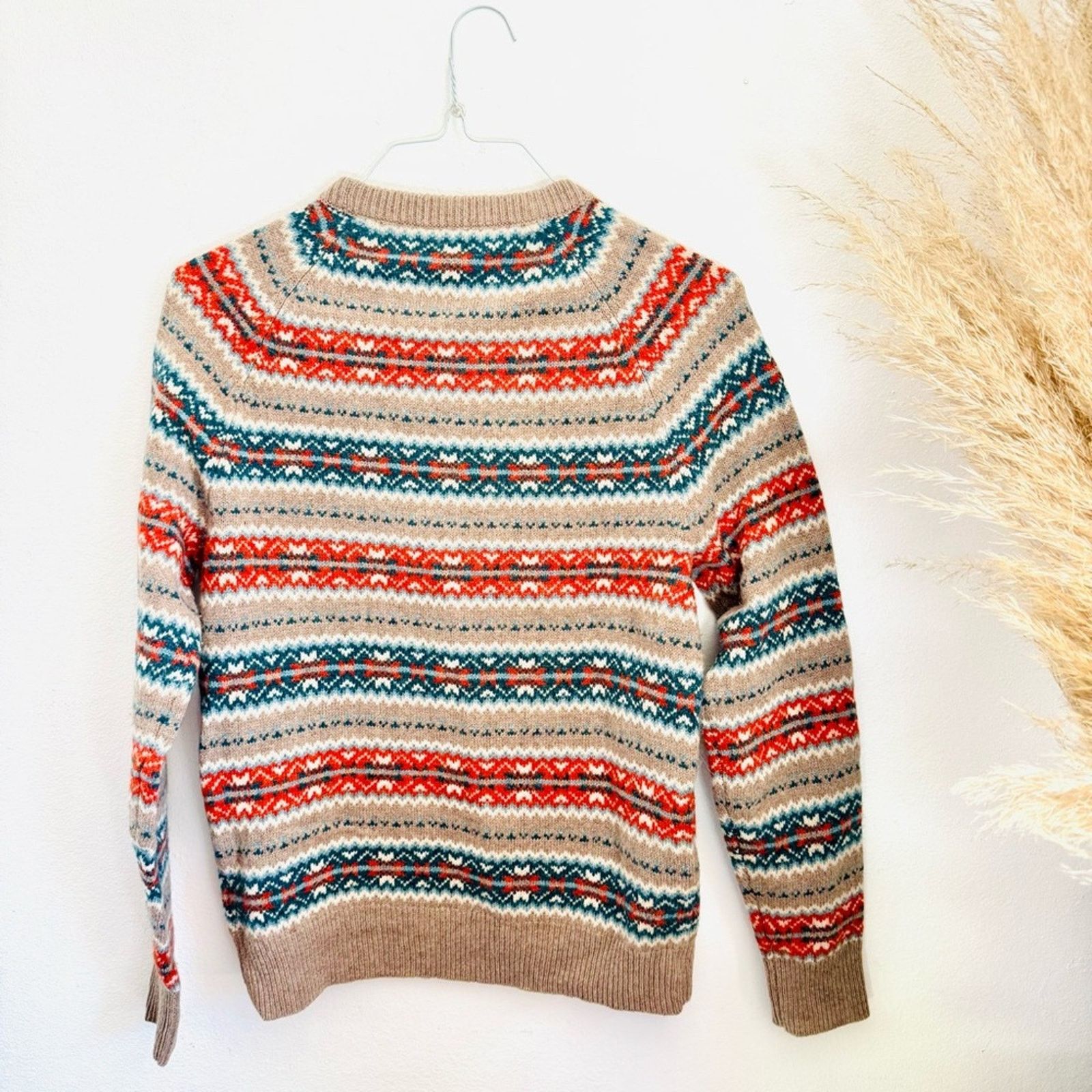 J.Crew J CREW Beige Tan Fair Isle Knit Stripe $228 Pullover Sweater Size S / US 4 / IT 40 - 6 Thumbnail