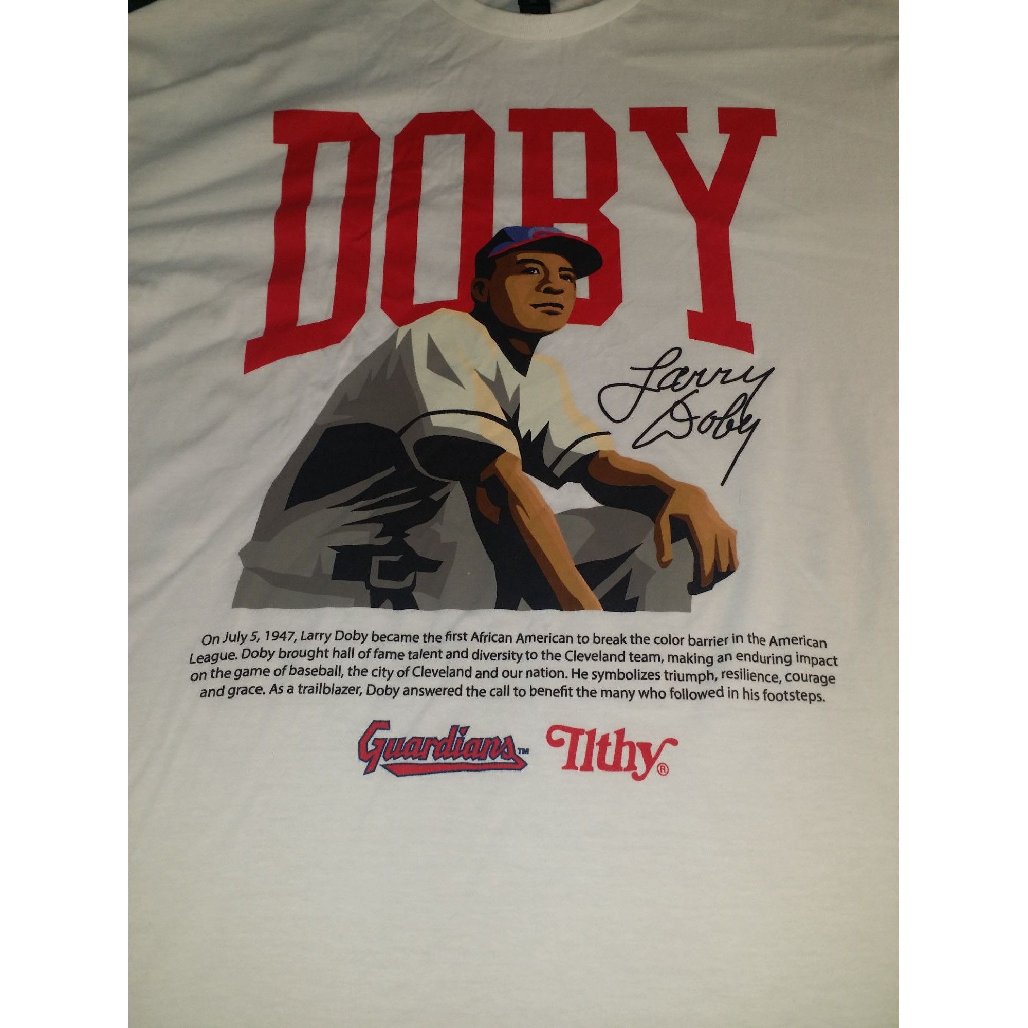 Gildan Cleveland Guardians MLB Tshirt Men Sz XL Gildan Larry Doby B Size US XL / EU 56 / 4 - 2 Thumbnail