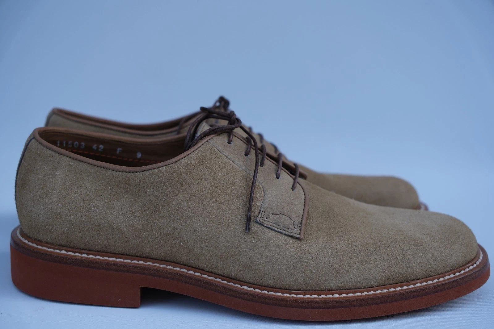 Santoni New Santoni Derby Suede Beige UK 9 US 10 EU 43 Size US 10 / EU 43 - 3 Thumbnail