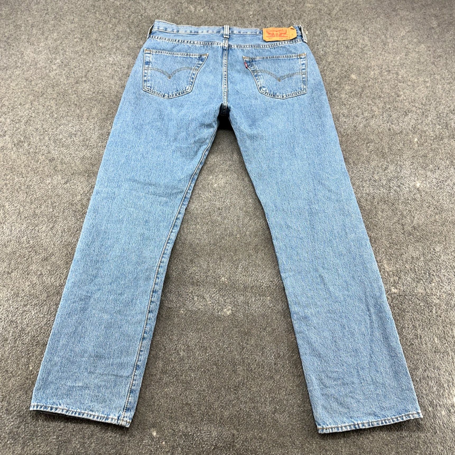 Levi's Levi's 501 Jeans Mens 34x32 Straight Regular Light Blue Distressed Denim Cotton Button 5-Pocket Retro Vintage Model Levi's 501 Series Mens Jeans Size US 34 / EU 50 - 7 Thumbnail