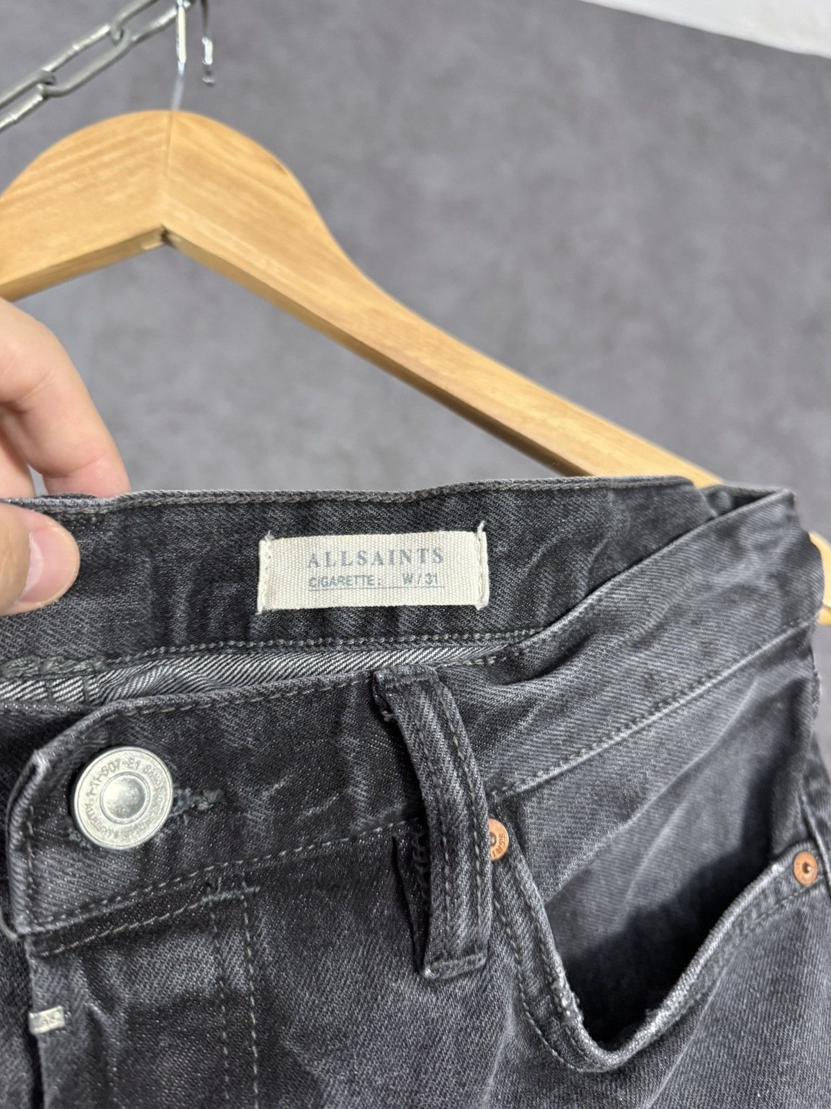 Allsaints Allsaints Cigarette designer distressed denim jeans Size US 31 - 4 Thumbnail
