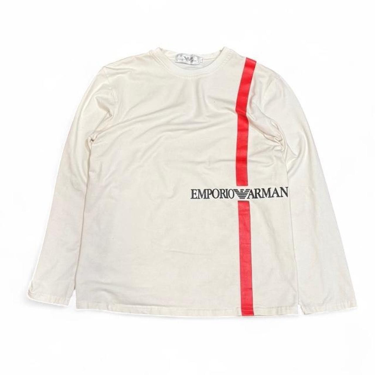 Armani Y2K Armani Striped Logo Designer Longsleeve Shirt Size US L / EU 52-54 / 3 - 1 Thumbnail