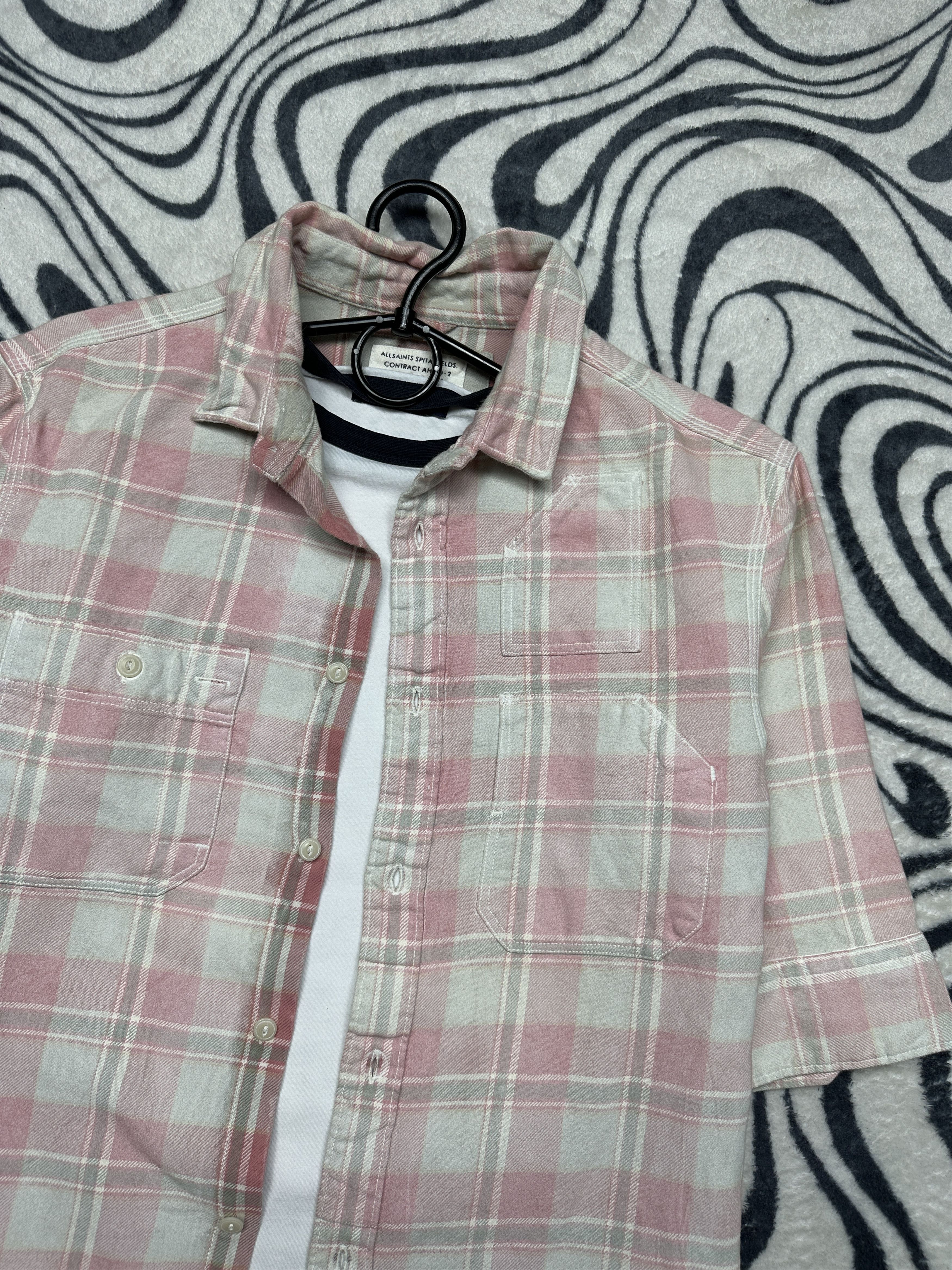 Allsaints Allsaints Vintage Mens Avalon 1/2 Sleeve Flannel Shirt Size US S / EU 44-46 / 1 - 2 Thumbnail