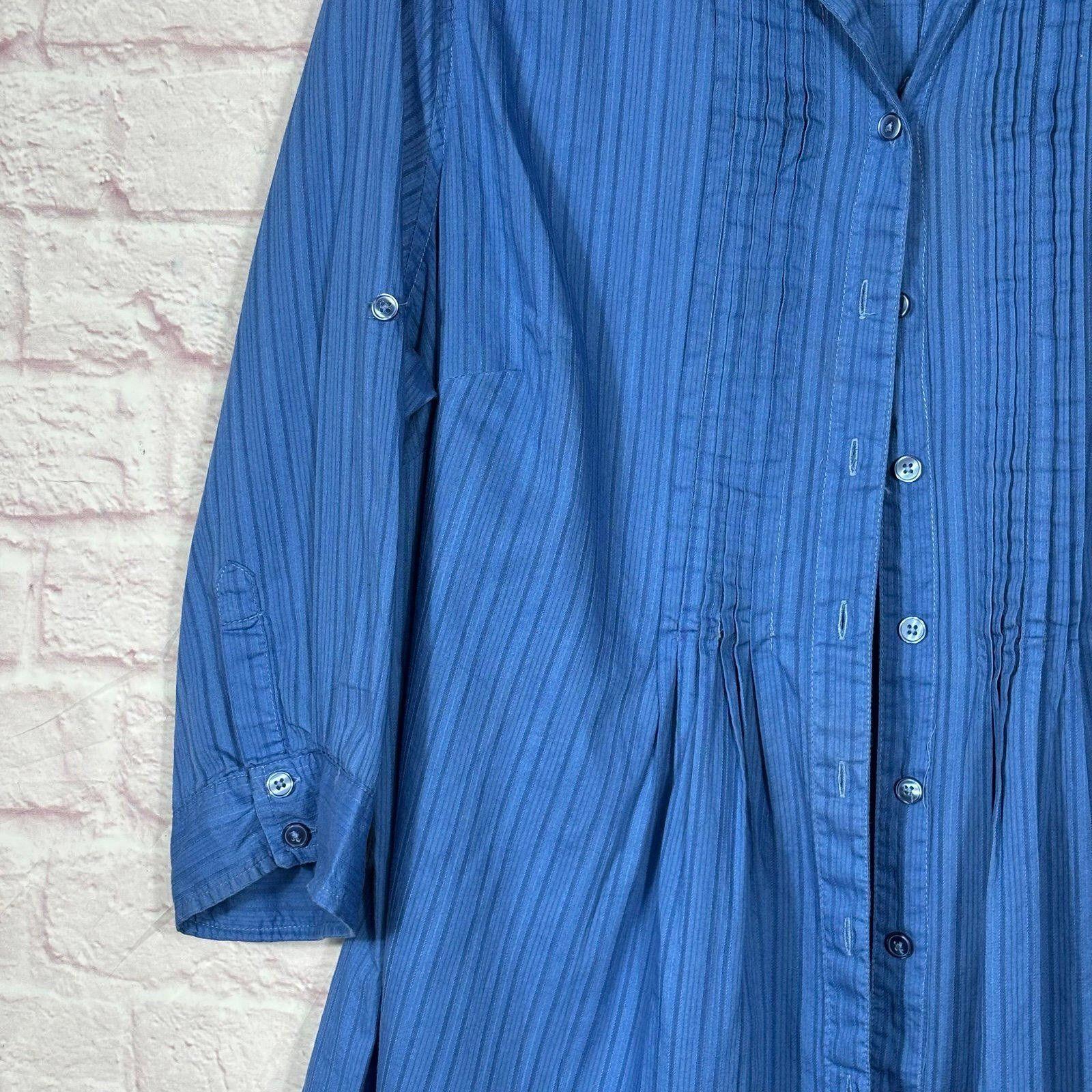 Other Just My Size 2X Blue Striped Blouse Size XXL / US 16-18 / IT 52-54 - 3 Thumbnail