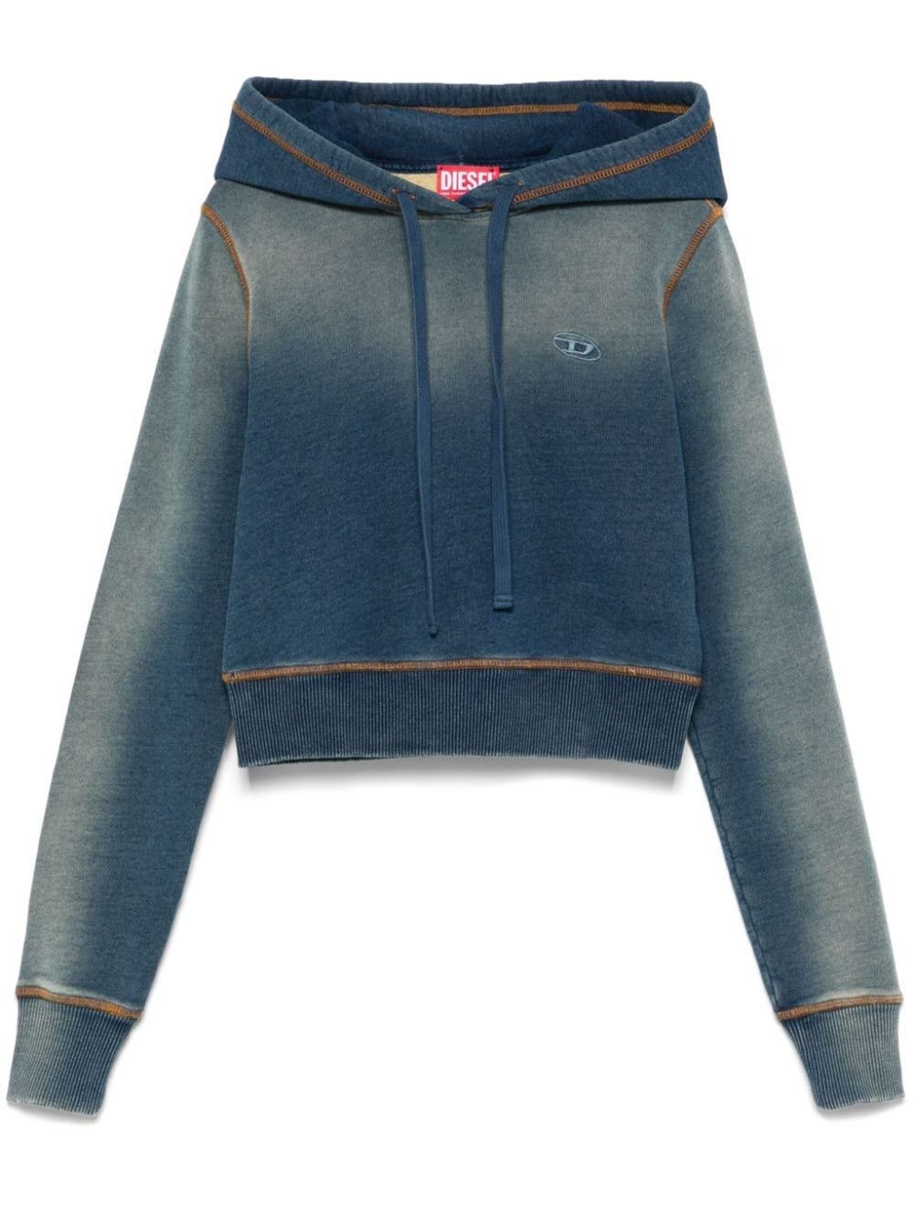 Diesel `F-Slimmy-Hood-Q1` Cropped Hoodie Size L / US 10 / IT 46 - 1 Thumbnail