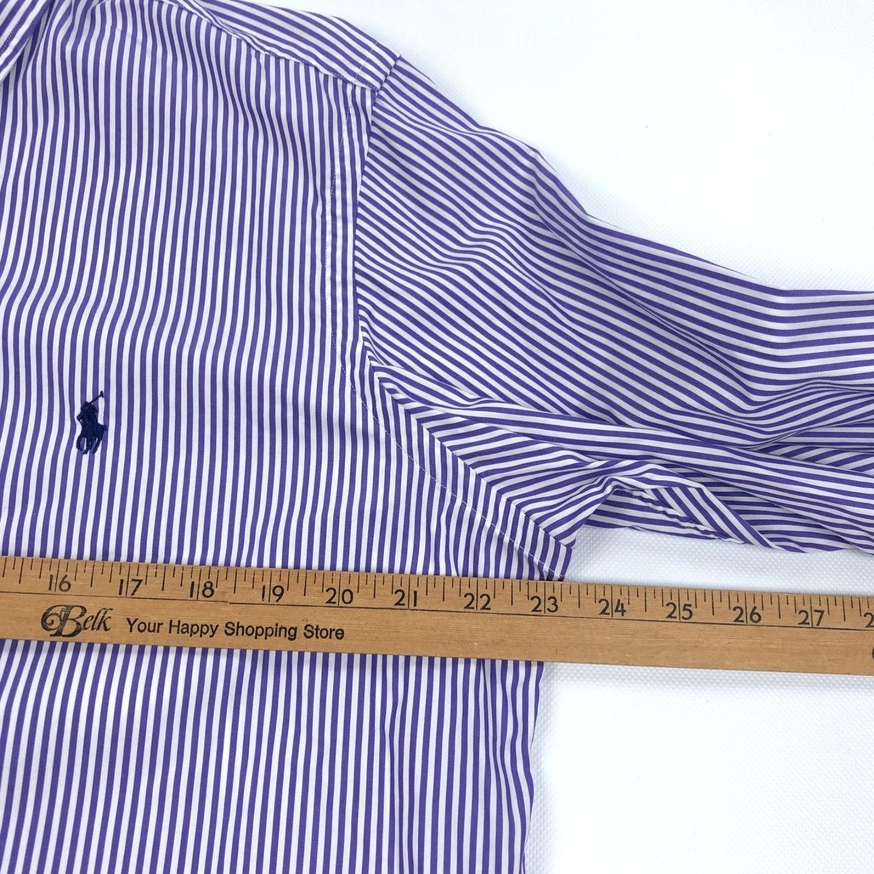 Ralph Lauren Ralph Lauren Shirt Button-Down Stripe Long Sleeve Purple White 100 Cotton L Womens? Mens? (adapt) Size US L / EU 52-54 / 3 - 6 Thumbnail
