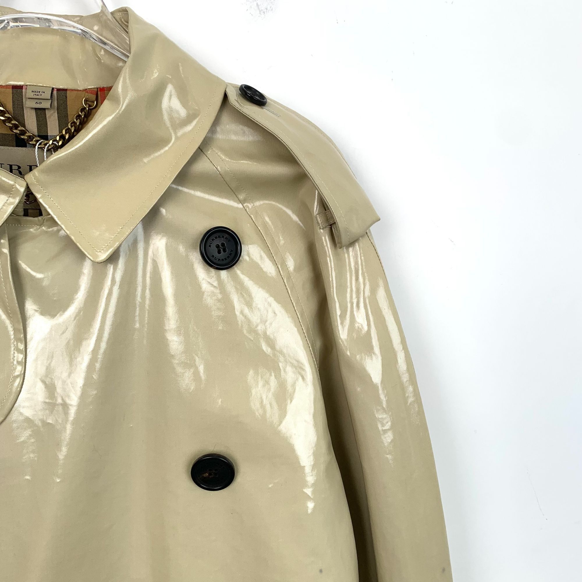 Burberry Burberry Patent Leather Double-Breasted Trench Coat Size L / US 10 / IT 46 - 3 Thumbnail