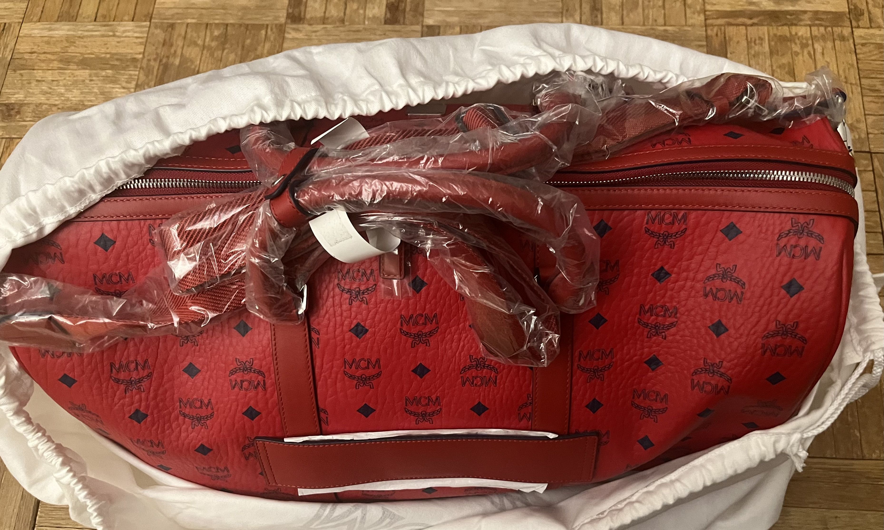 Red Mcm Duffle Bag Grailed