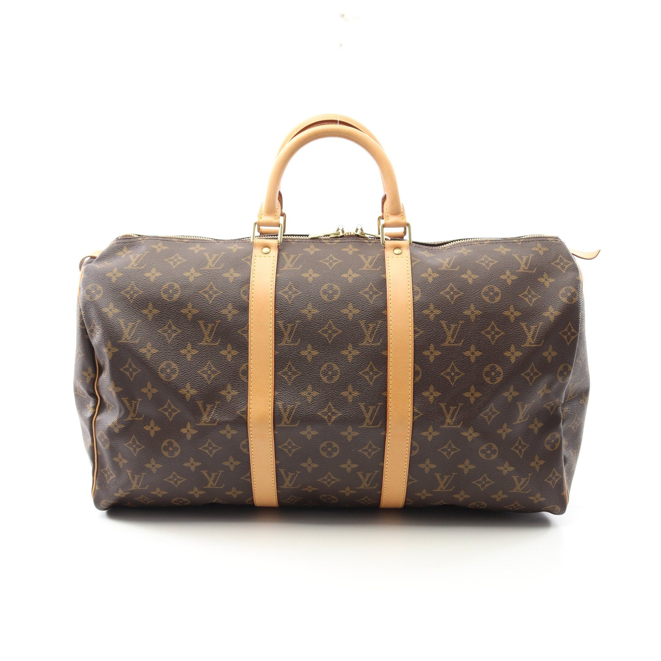 Louis Vuitton Louis Vuitton Keepall 50 Monogram Boston Bag Leather Brown Size ONE SIZE - 1 Thumbnail