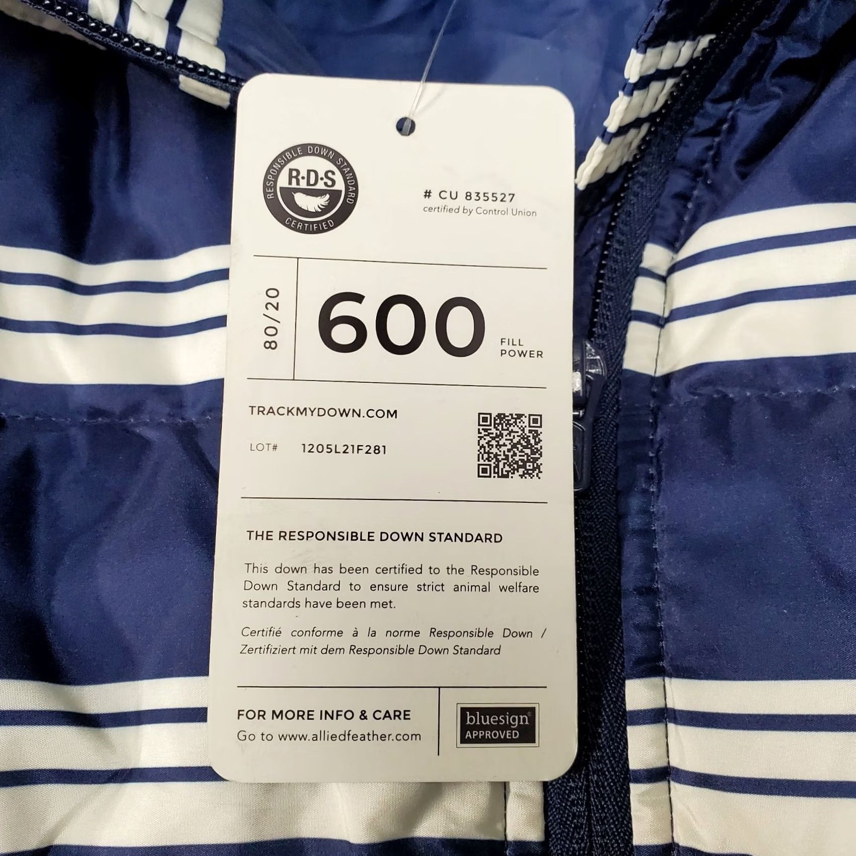 Lands' End Lands End Down Puffer Vest Womens 1X Blue White Striped 600 Fill Outdoor Classic Size XL / US 12-14 / IT 48-50 - 4 Thumbnail